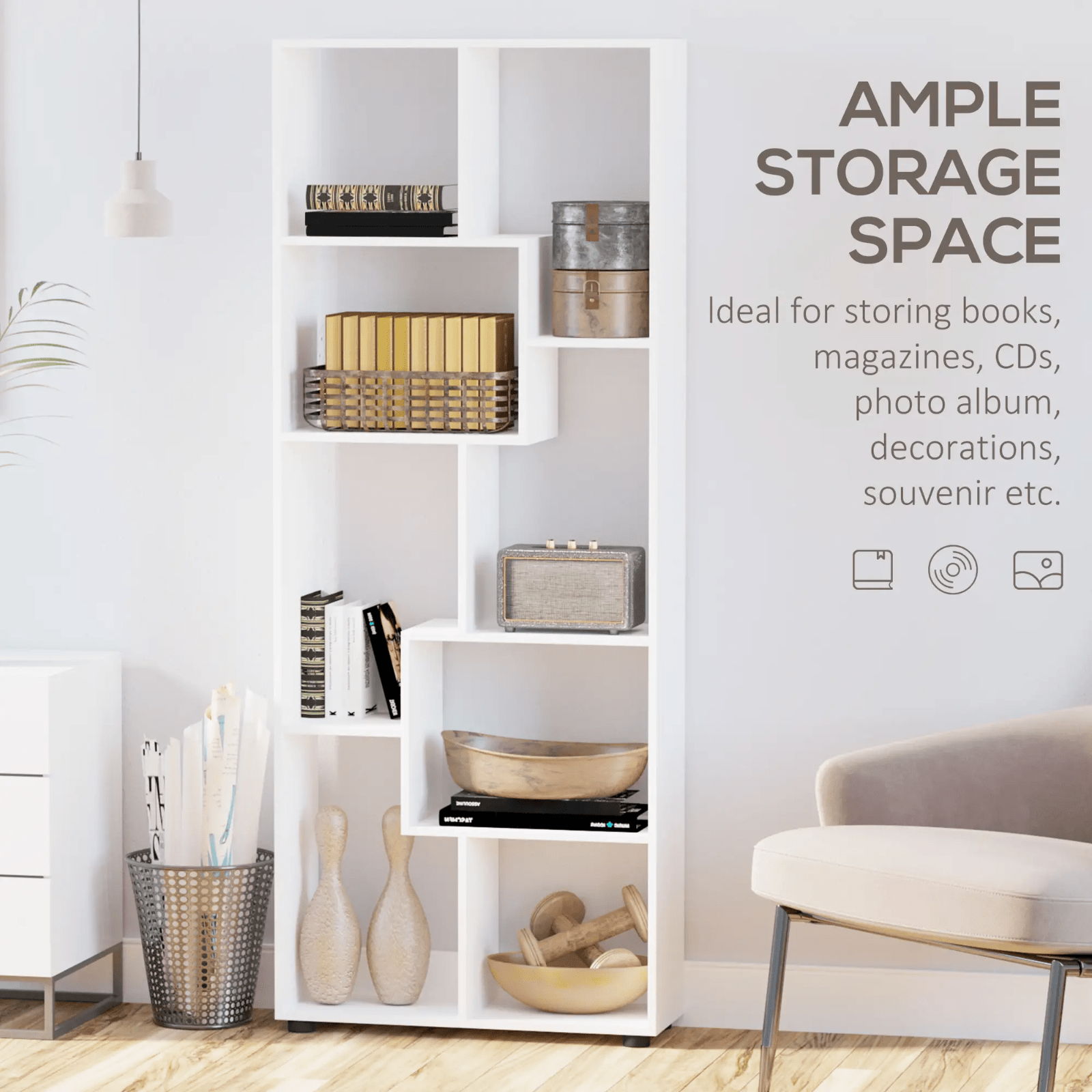 Large Wooden Bookcase Room Divider Tall Bookshelf Storage Display Shelving Unit - Home and Garden Furniture Shop - rustic - furniture