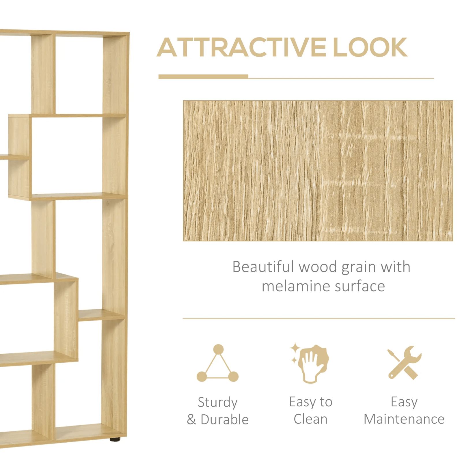 Large Wooden Bookcase Room Divider Tall Bookshelf Storage Display Shelving Unit - Home and Garden Furniture Shop - rustic - furniture