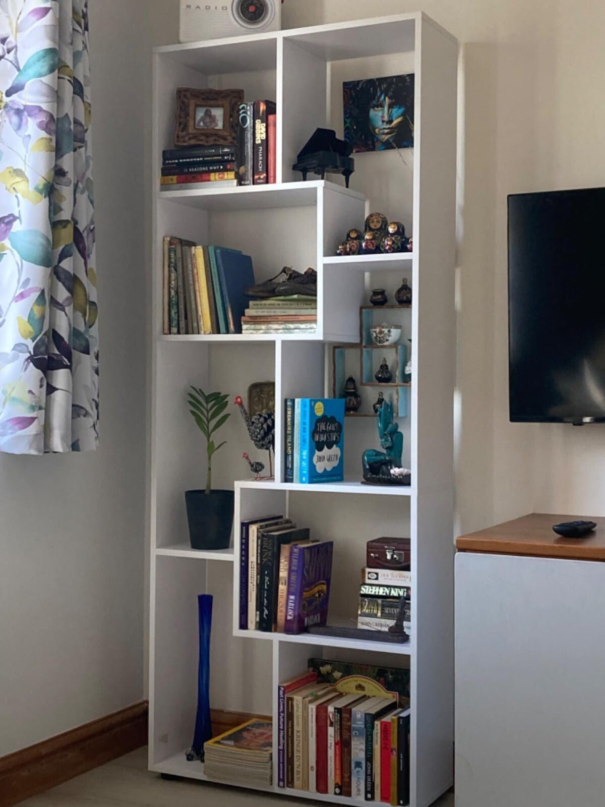 Large Wooden Bookcase Room Divider Tall Bookshelf Storage Display Unit 8 Shelves - Home and Garden Furniture Shop - rustic - furniture