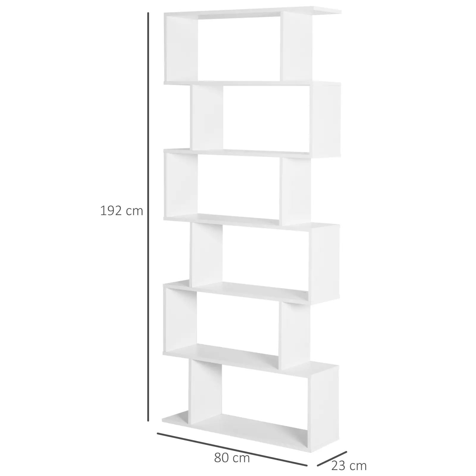 Large Wooden Bookcase Tall S Shaped Bookshelf Storage Unit 6 Tier Display Shelf - Home and Garden Furniture Shop - #rustic - furniture#