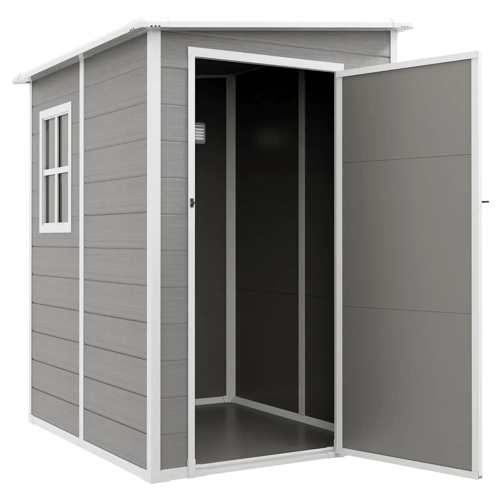 Lean to Garden Shed with Window 4 x 5ft Plastic Tool Storage House Lockable Door - Home and Garden Furniture Shop - #rustic - furniture#