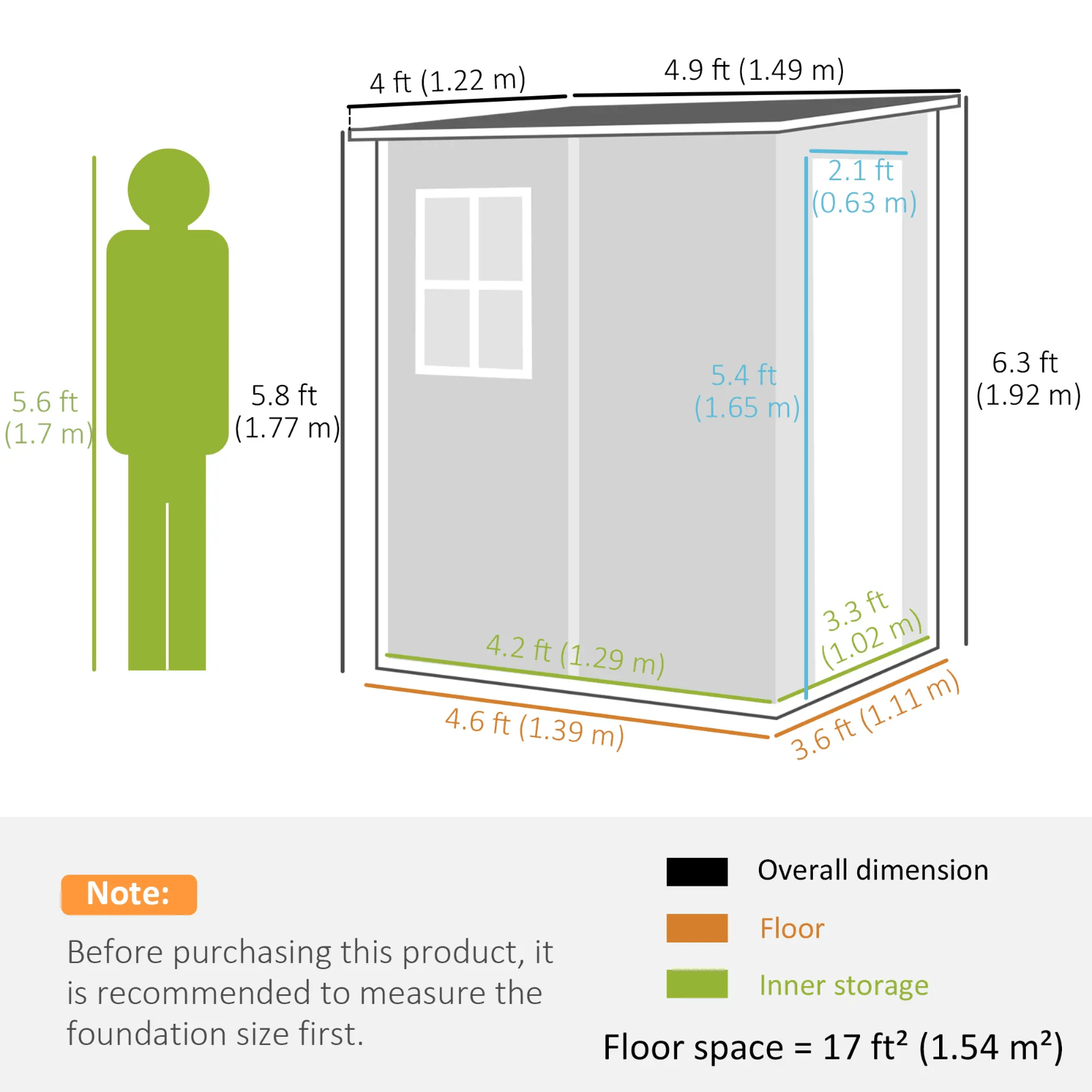 Lean to Garden Shed with Window 4 x 5ft Plastic Tool Storage House Lockable Door - Home and Garden Furniture Shop - #rustic - furniture#