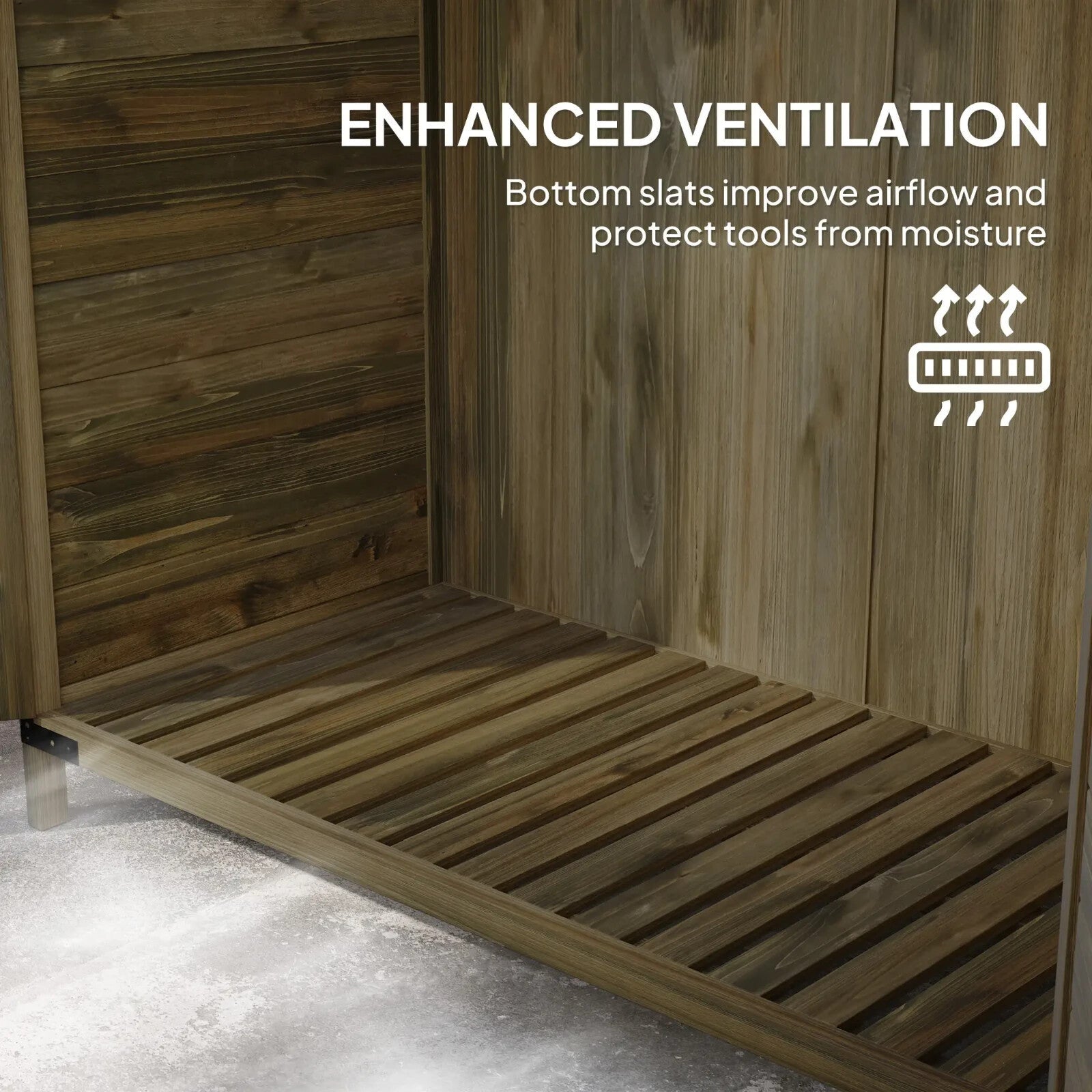 Lean To Wooden Garden Shed Tool Storage Cabinet with Shelves and Double Doors - Home and Garden Furniture Shop - rustic - furniture