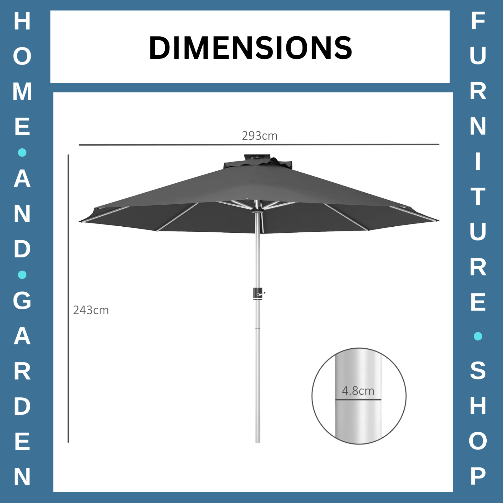 LED Patio Umbrella with Solar USB Charging 4Lighting Mode Outdoor Garden Parasol - Home and Garden Furniture Shop - rustic - furniture