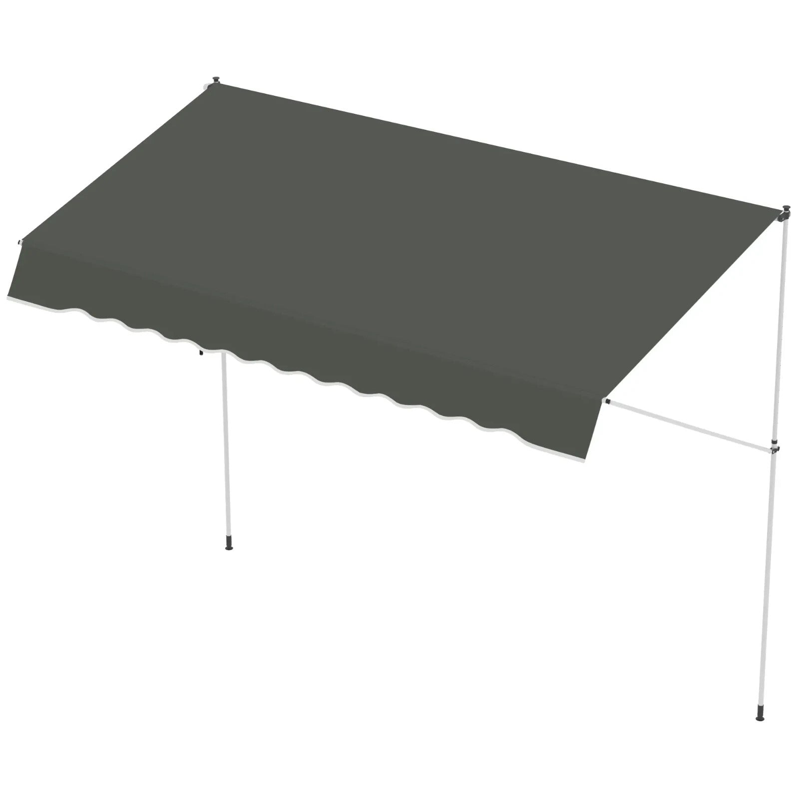 Manual Awning Rectangular Aluminium Frame Retractable Shade with Handle Grey - Home and Garden Furniture Shop - rustic - furniture