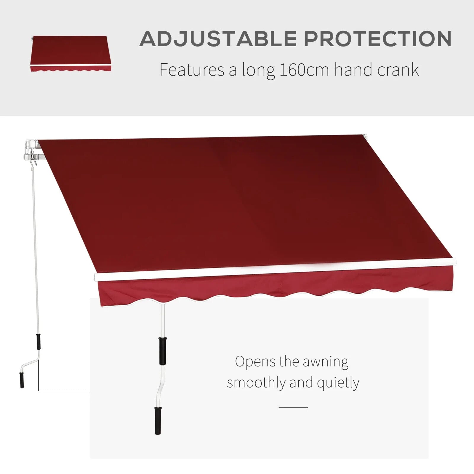 Manual Retractable Patio Awning 2.5m x 2m Garden Sun Shade Shelter with UV Cover - Home and Garden Furniture Shop - rustic - furniture