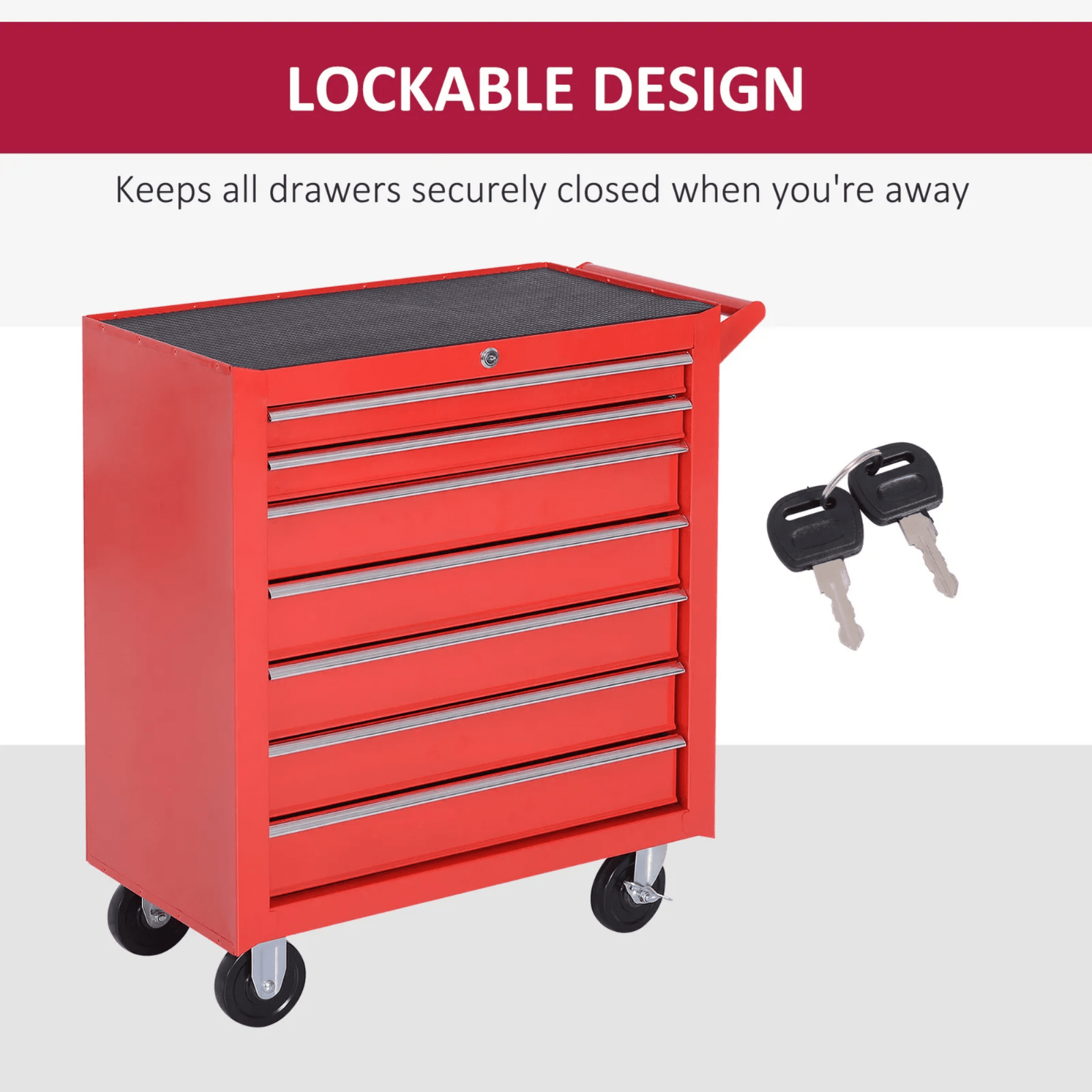 Mechanic Roller Tool Cabinet Storage Chest Box Garage Workshop 7 Drawers Red Set - Home and Garden Furniture Shop - #rustic - furniture#