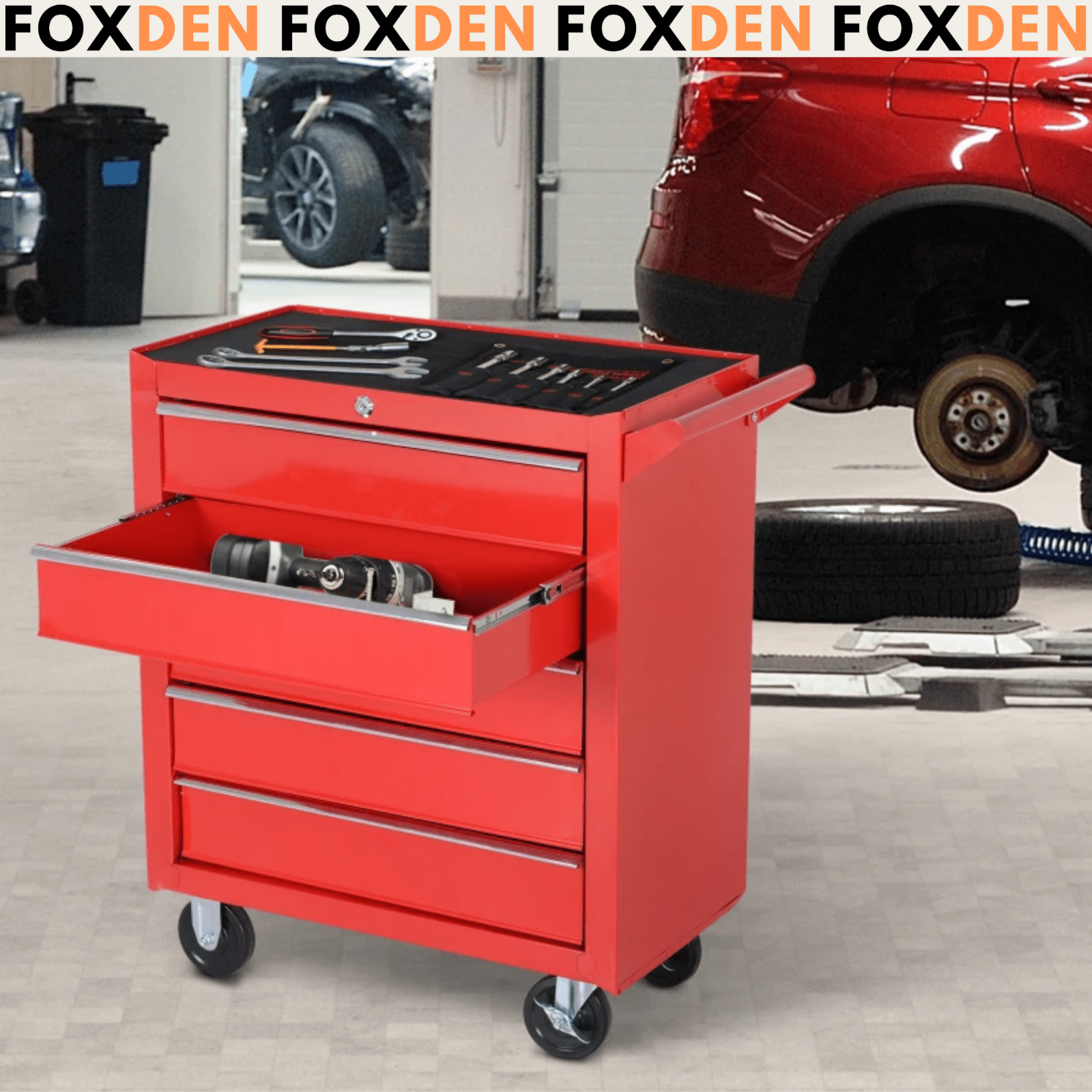 Mechanic Roller Tool Cabinet Storage Chest Box Garage Workshop 7 Drawers Red Set - Home and Garden Furniture Shop - #rustic - furniture#