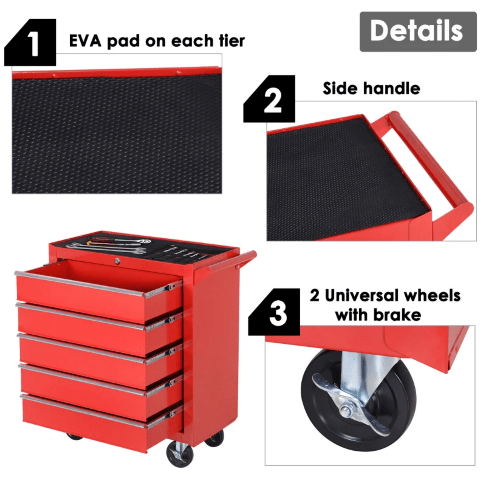 Mechanic Roller Tool Cabinet Storage Chest Box Garage Workshop 7 Drawers Red Set - Home and Garden Furniture Shop - #rustic - furniture#