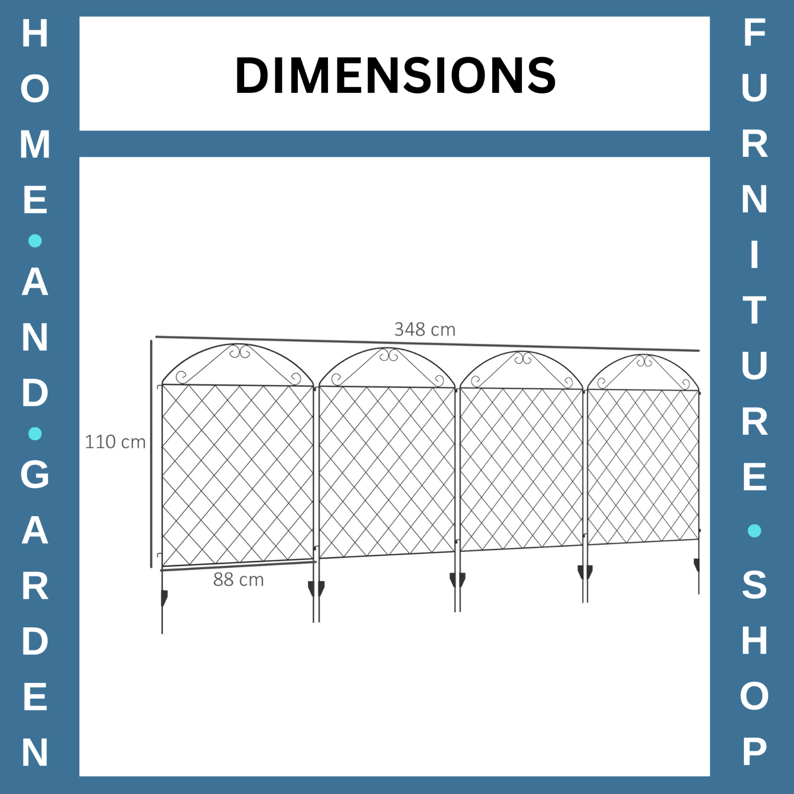Metal Decorative Garden Fencing 8 Panels 7m Flexible Outdoor Picket Border - Home and Garden Furniture Shop - rustic - furniture