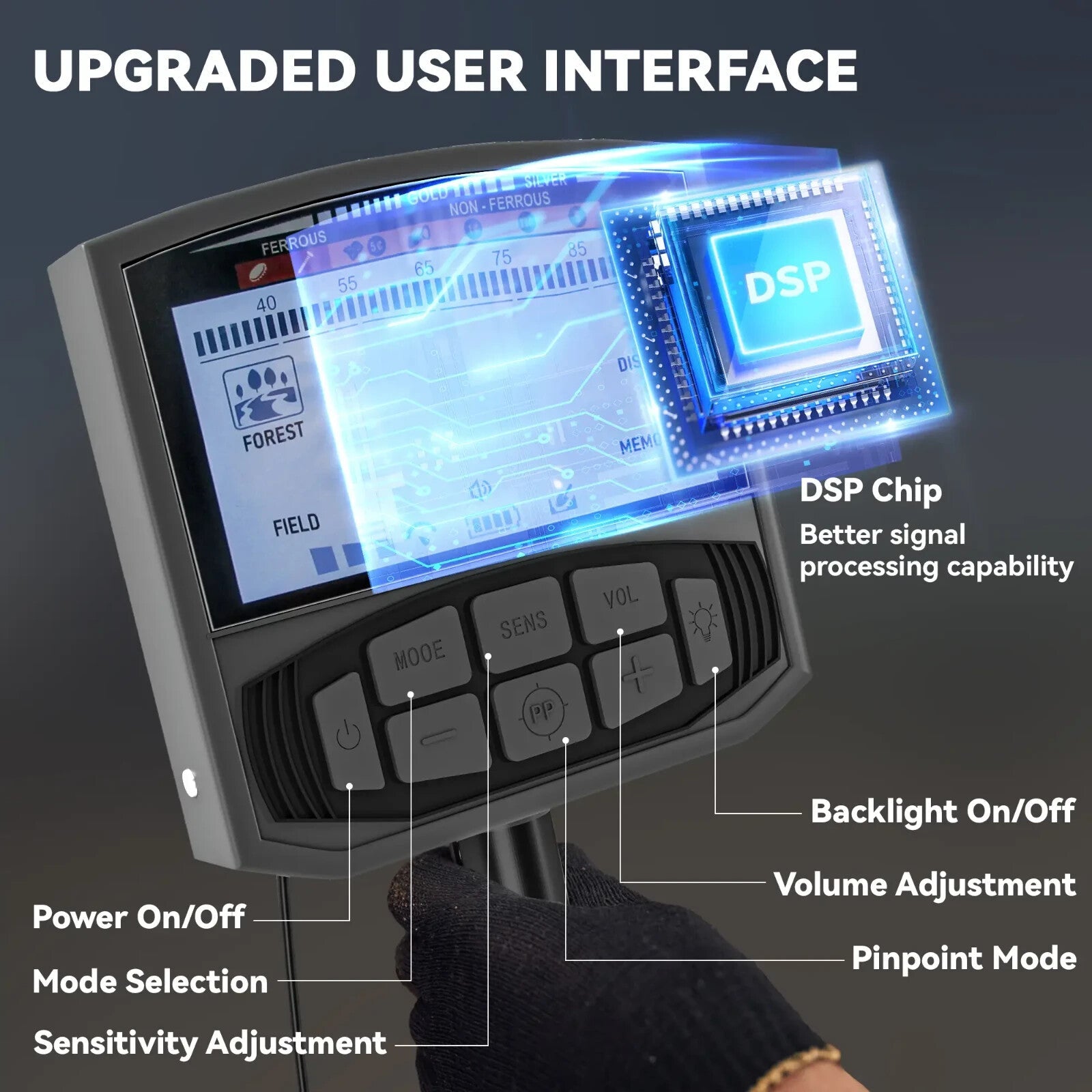 Metal Detector for Adults Beginners Gold Detector Waterproof Coil High Accuracy - Home and Garden Furniture Shop - rustic - furniture