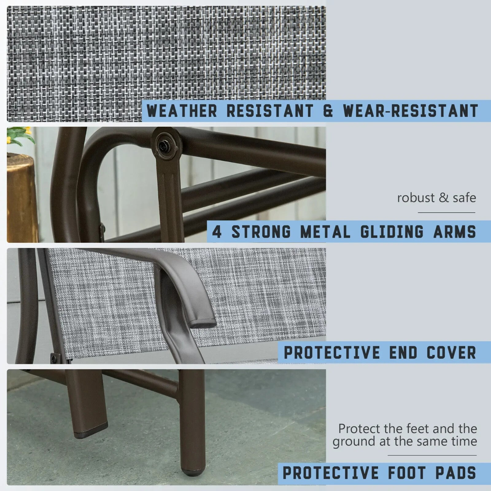 Metal Double Swing Chair Rocking Glider with Table Garden Porch Outdoor Seater - Home and Garden Furniture Shop - rustic - furniture