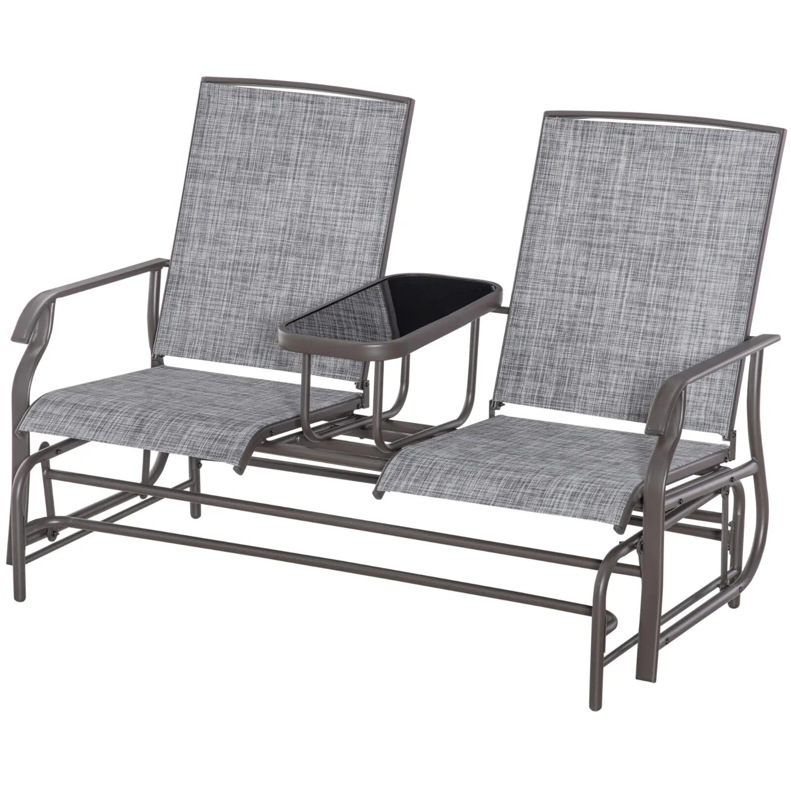 Metal Double Swing Chair Rocking Glider with Table Garden Porch Outdoor Seater - Home and Garden Furniture Shop - rustic - furniture