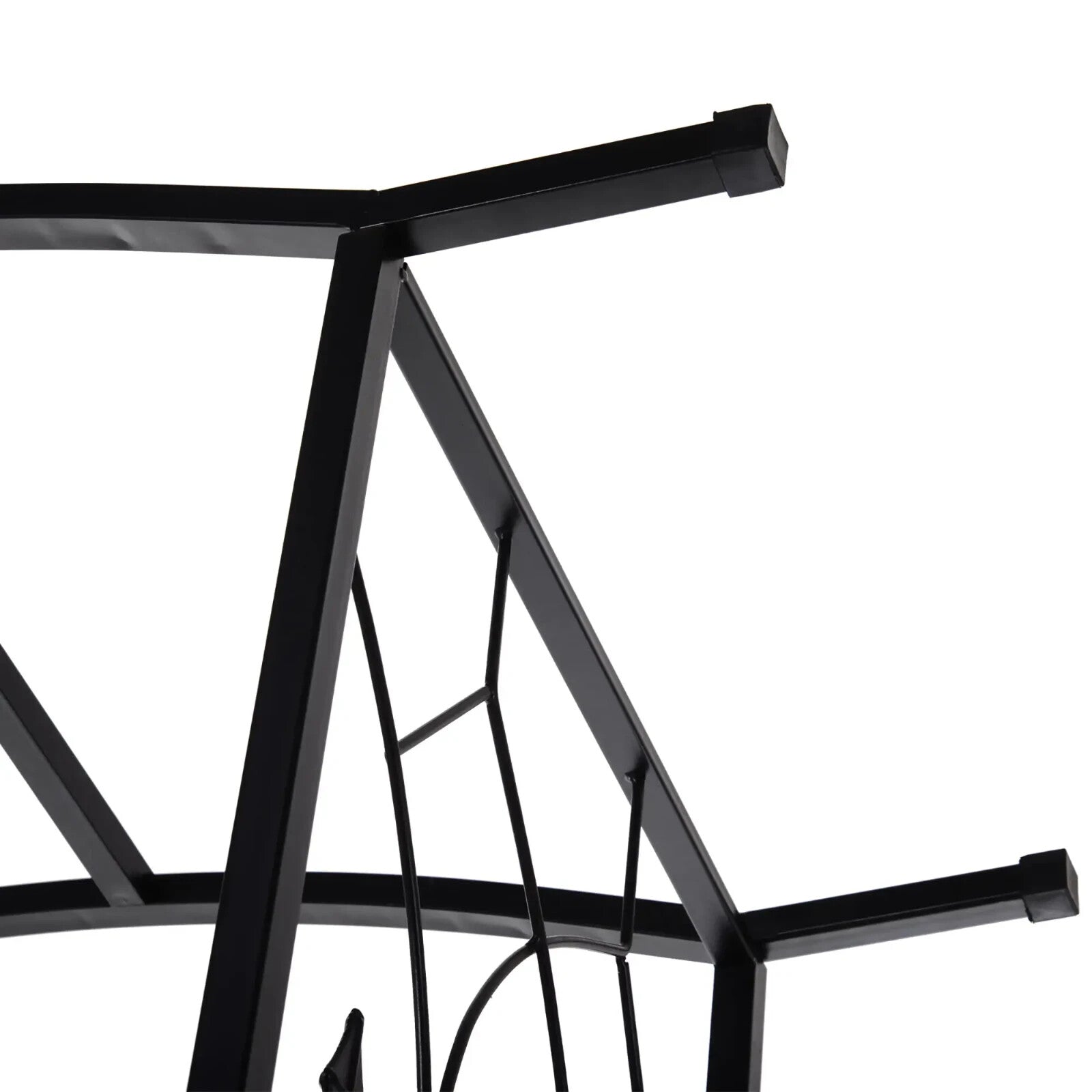 Metal Garden Arch with Gate Outdoor Climbing Plant Trellis Arbour Archway Black - Home and Garden Furniture Shop - rustic - furniture