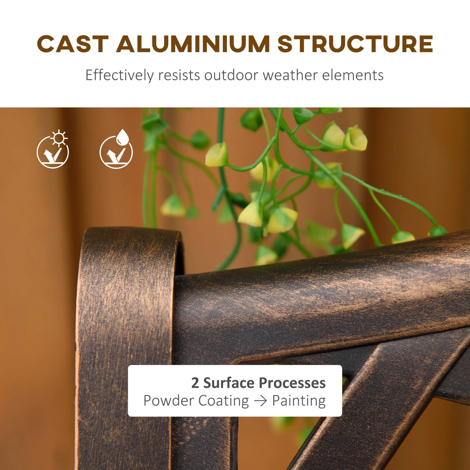 Metal Garden Bench 2 Seater Cast Aluminium Antique Park Loveseat Patio Bronze - Home and Garden Furniture Shop - rustic - furniture