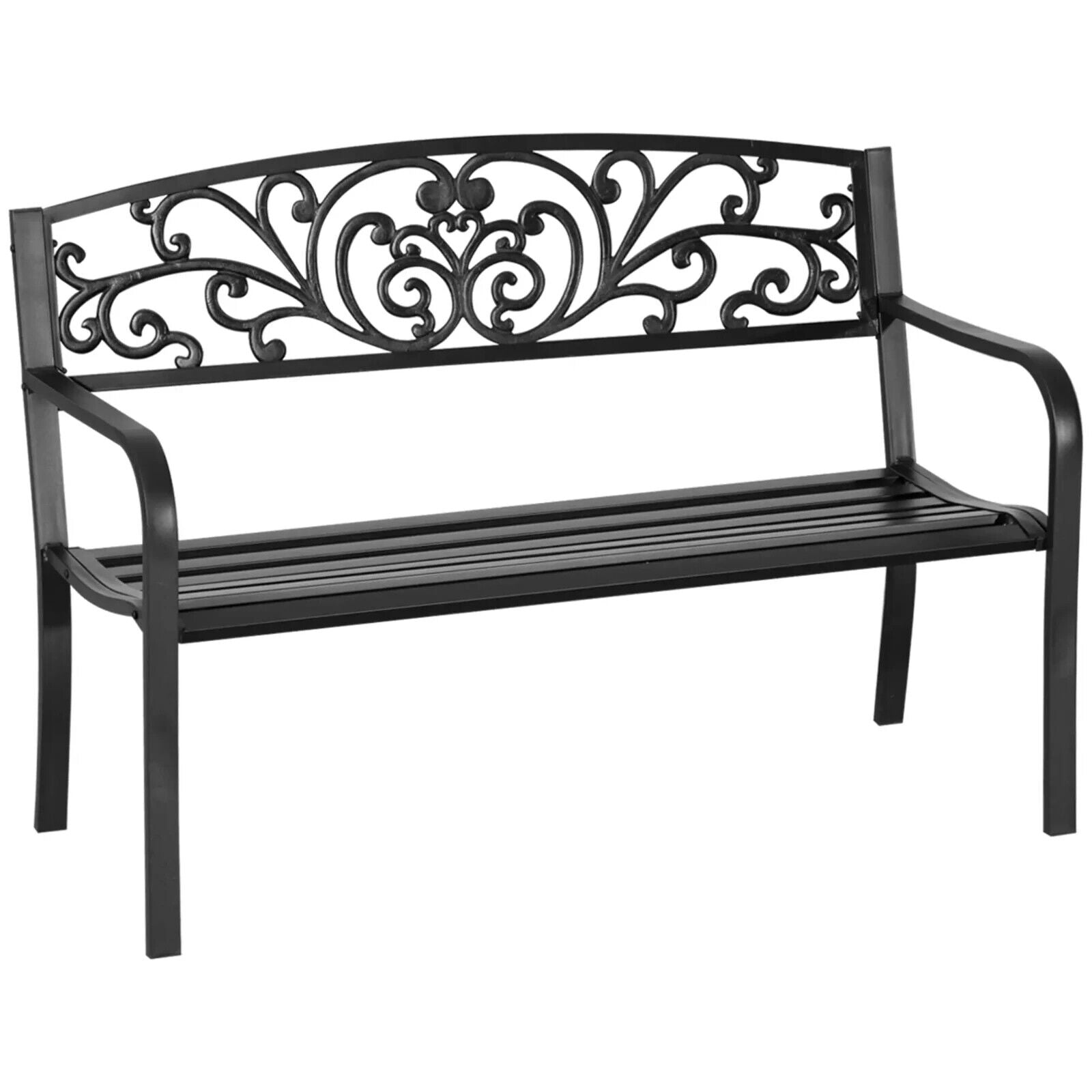 Metal Garden Bench 2 Seater Porch Patio Park Chair Seat Outdoor Vintage Design - Home and Garden Furniture Shop - #rustic - furniture#