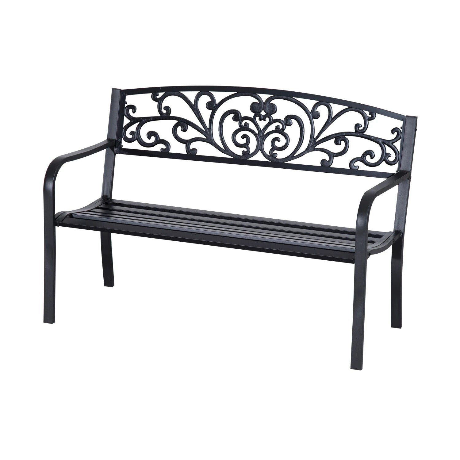 Metal Garden Bench 2 Seater Porch Patio Park Chair Seat Outdoor Vintage Design - Home and Garden Furniture Shop - #rustic - furniture#