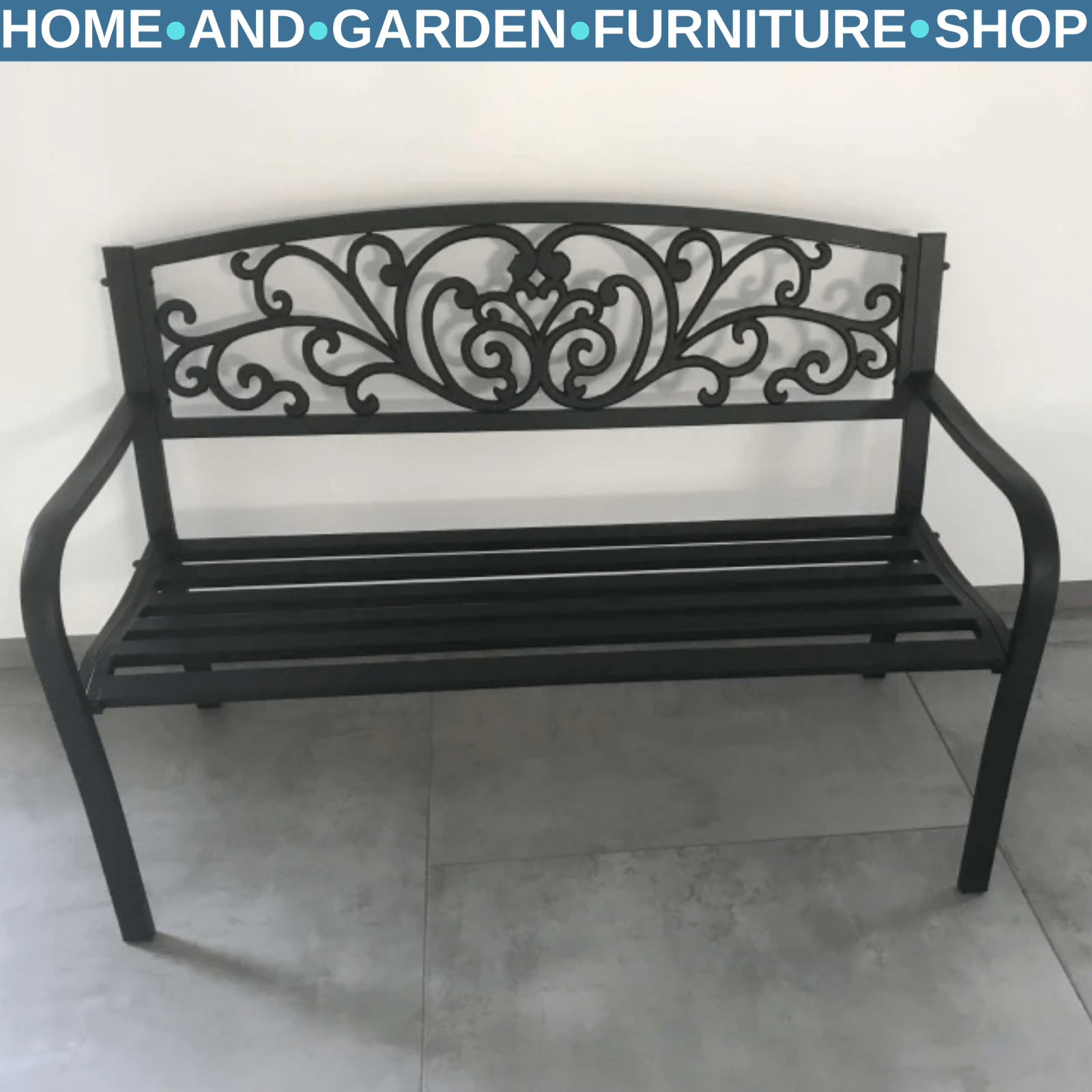 Metal Garden Bench 2 Seater Porch Patio Park Chair Seat Outdoor Vintage Design - Home and Garden Furniture Shop - #rustic - furniture#