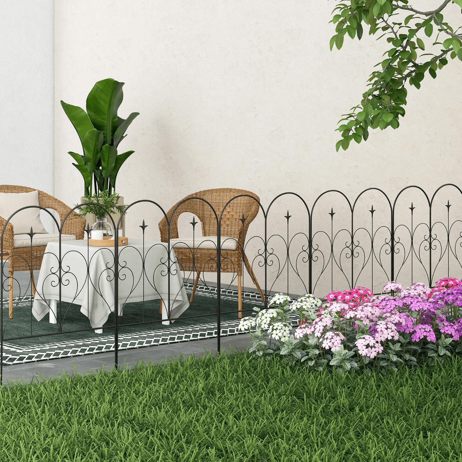 Metal Garden Border Fence 5x Lawn Decorative Edge Grass Edging Path Drive Fence - Home and Garden Furniture Shop - #rustic - furniture#