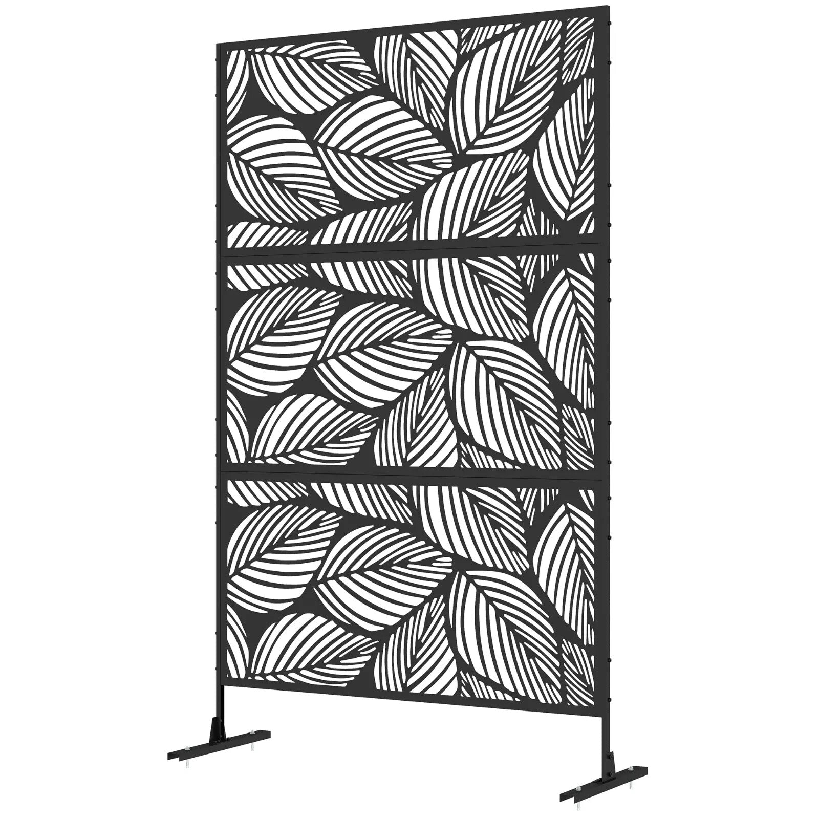 Metal Garden Privacy Screen Decorative Outdoor Divider Panel with Leaf Design - Home and Garden Furniture Shop - rustic - furniture