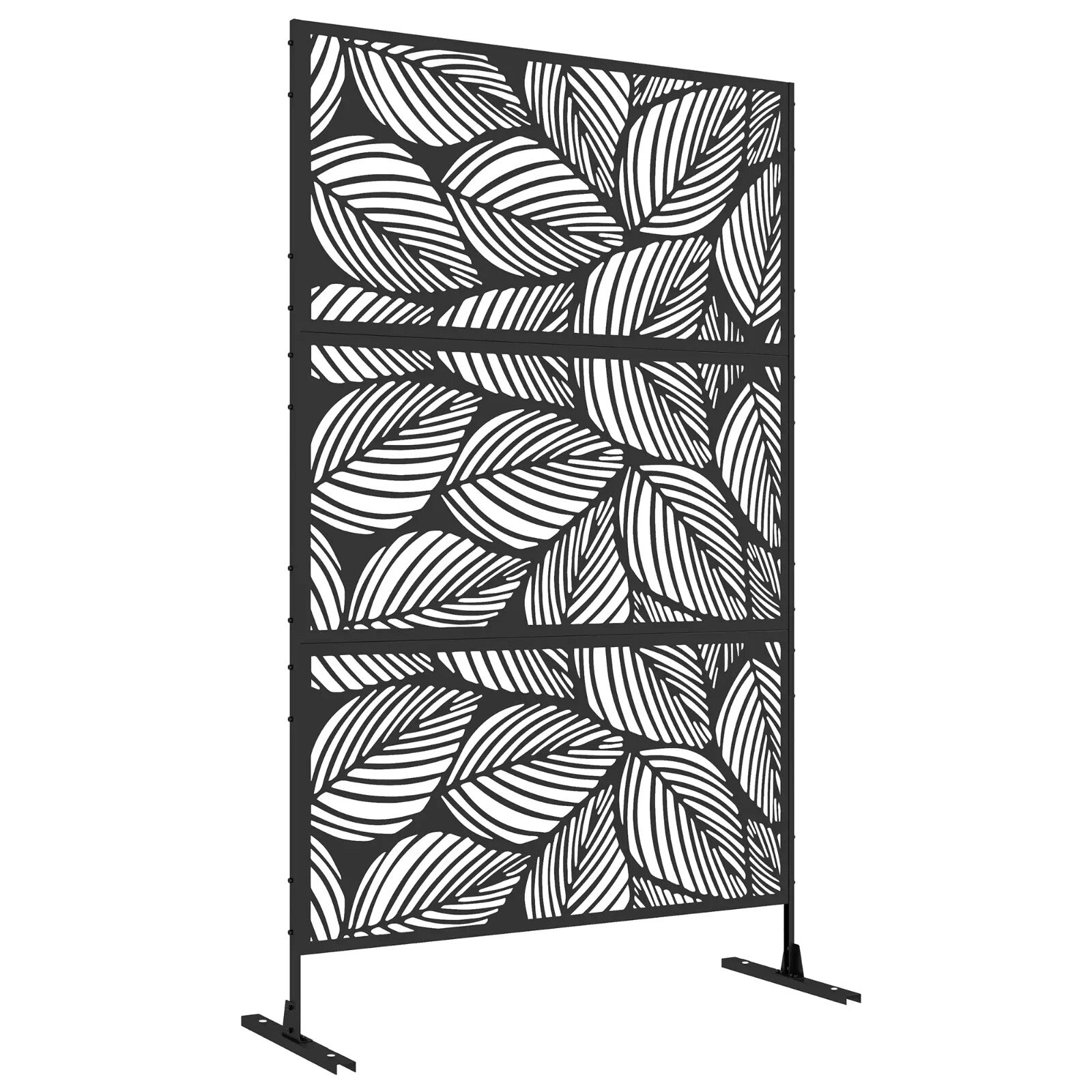 Metal Garden Privacy Screen Decorative Outdoor Divider Panel with Leaf Design - Home and Garden Furniture Shop - rustic - furniture