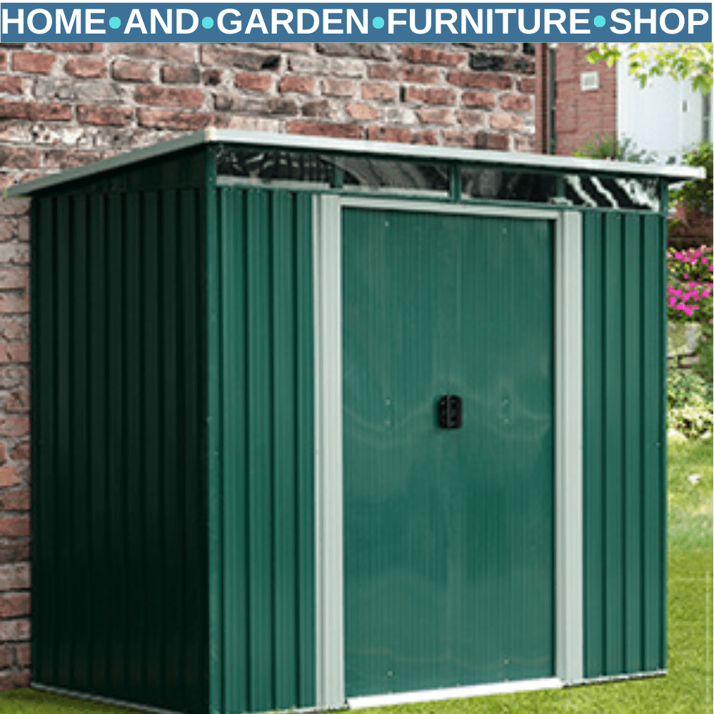 Metal Garden Shed 260L x 133W x 200Hcm Tool Storage with Foundation Ventilation - Home and Garden Furniture Shop - rustic - furniture