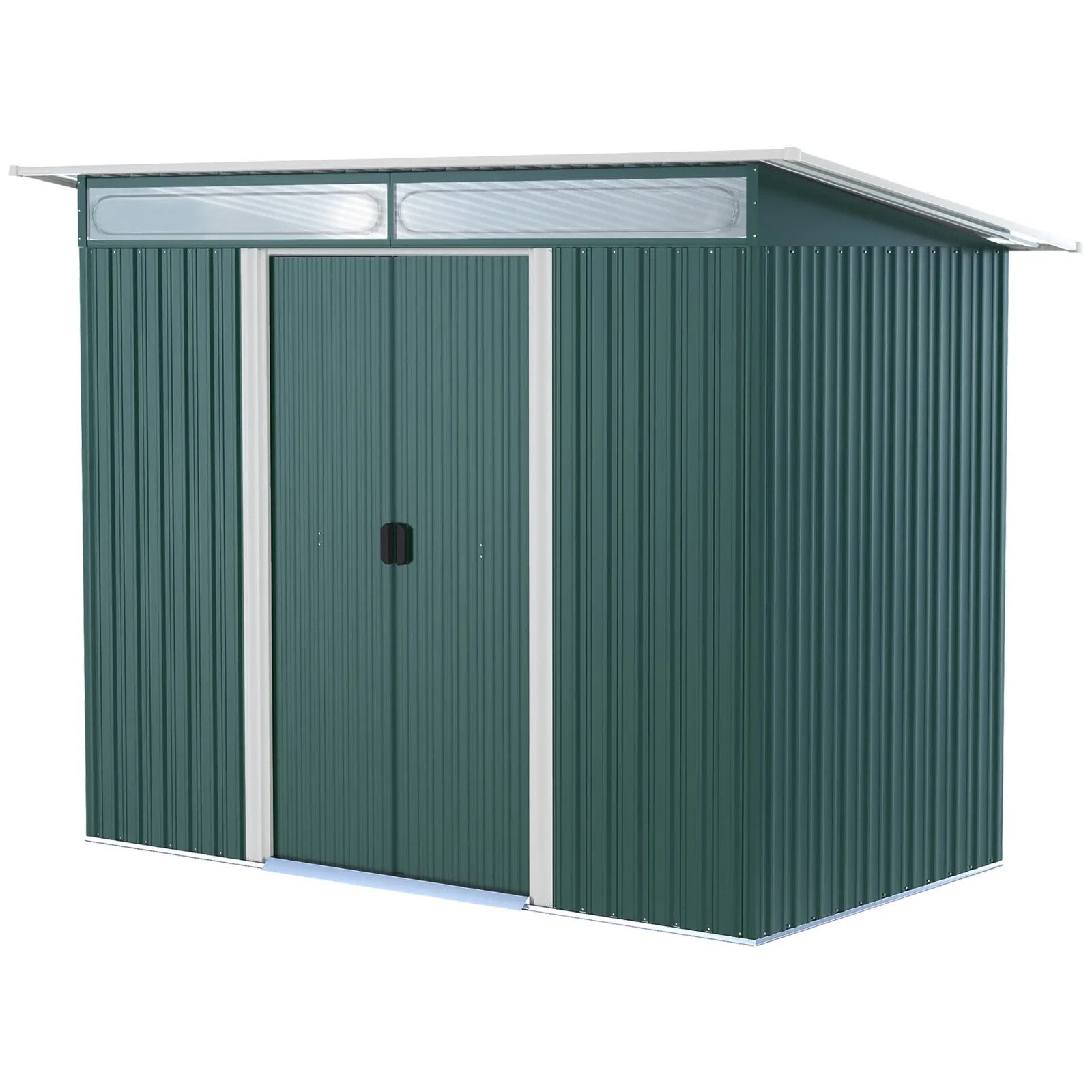 Metal Garden Shed 260L x 133W x 200Hcm Tool Storage with Foundation Ventilation - Home and Garden Furniture Shop - rustic - furniture