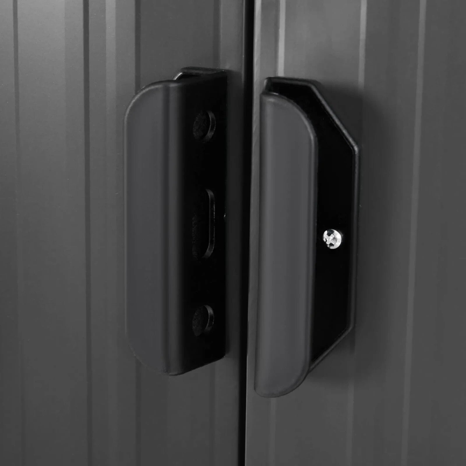 Metal Garden Shed Garden Patio Tool Shed Outdoor Storage 2 Doors Foundation Kit - Home and Garden Furniture Shop - rustic - furniture