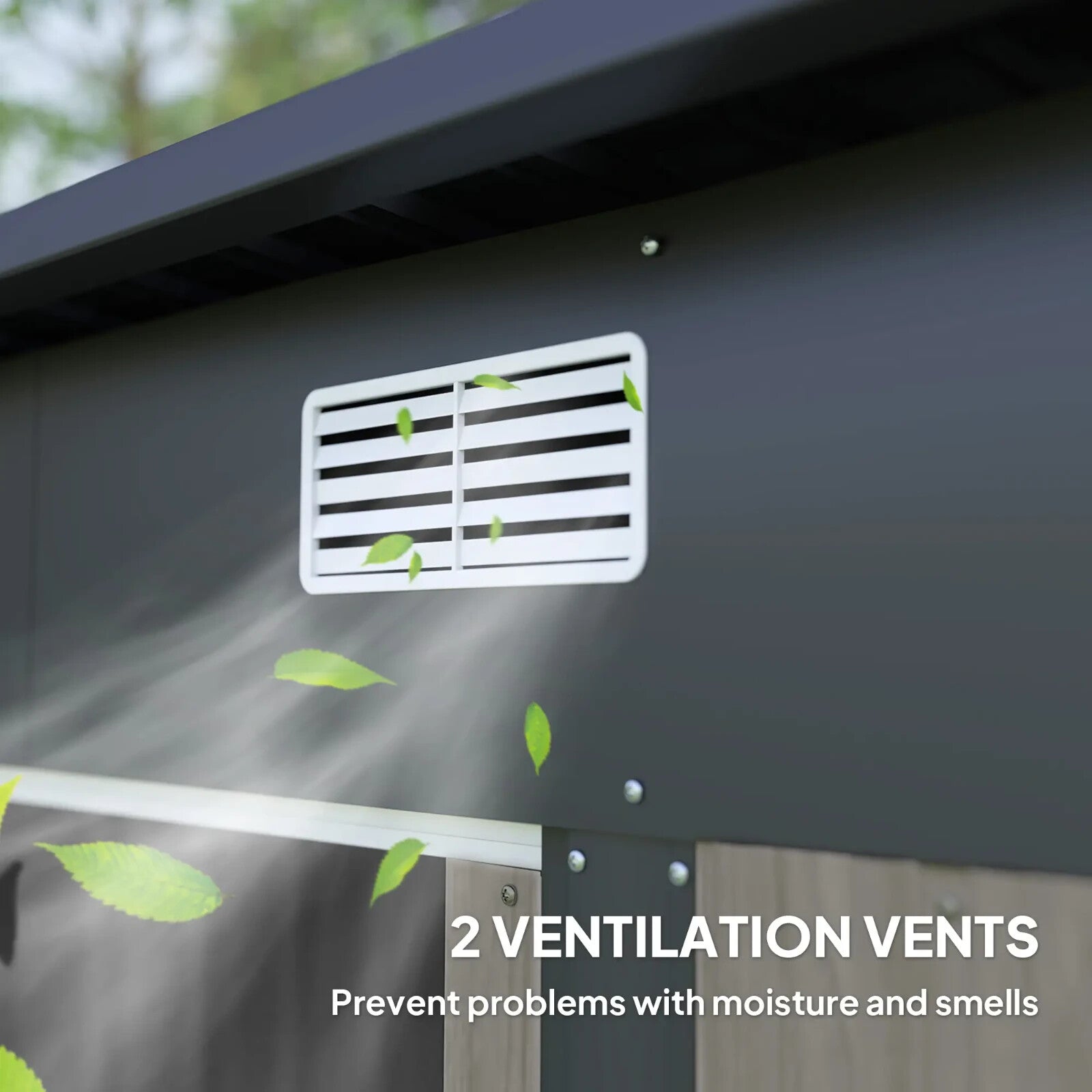 Metal Garden Shed Outdoor Storage Shed for Tools Patio Backyard Heavy Duty Grey - Home and Garden Furniture Shop - rustic - furniture