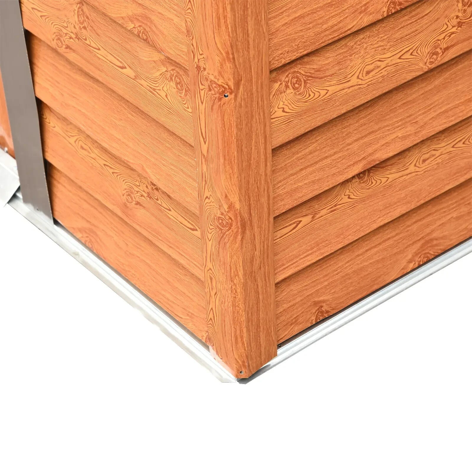 Metal Garden Shed Wood Effect Tool Storage Shed Sliding Door 6.5 x5ft Outdoor - Home and Garden Furniture Shop - rustic - furniture