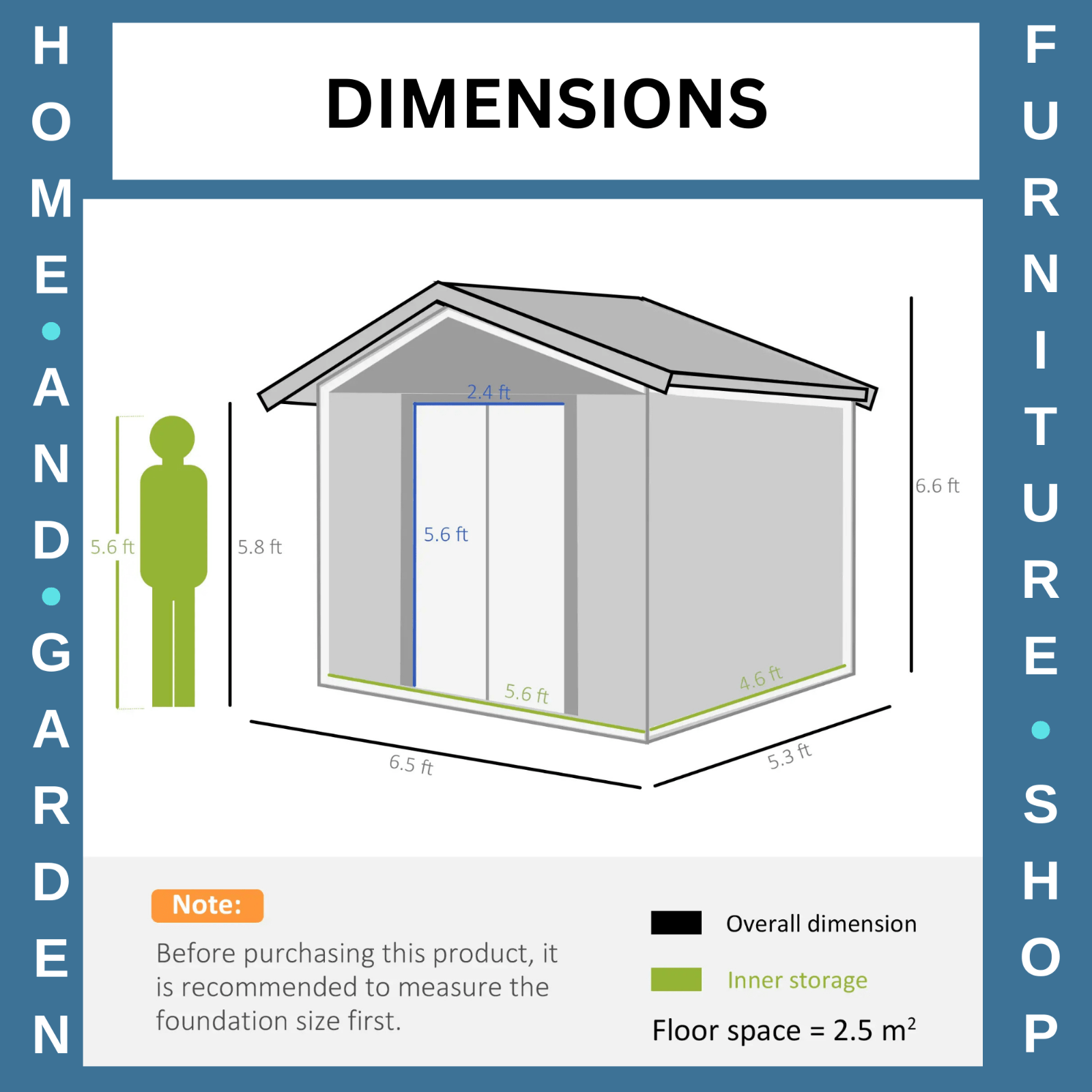 Metal Garden Shed Wood Effect Tool Storage Shed Sliding Door 6.5 x5ft Outdoor - Home and Garden Furniture Shop - rustic - furniture