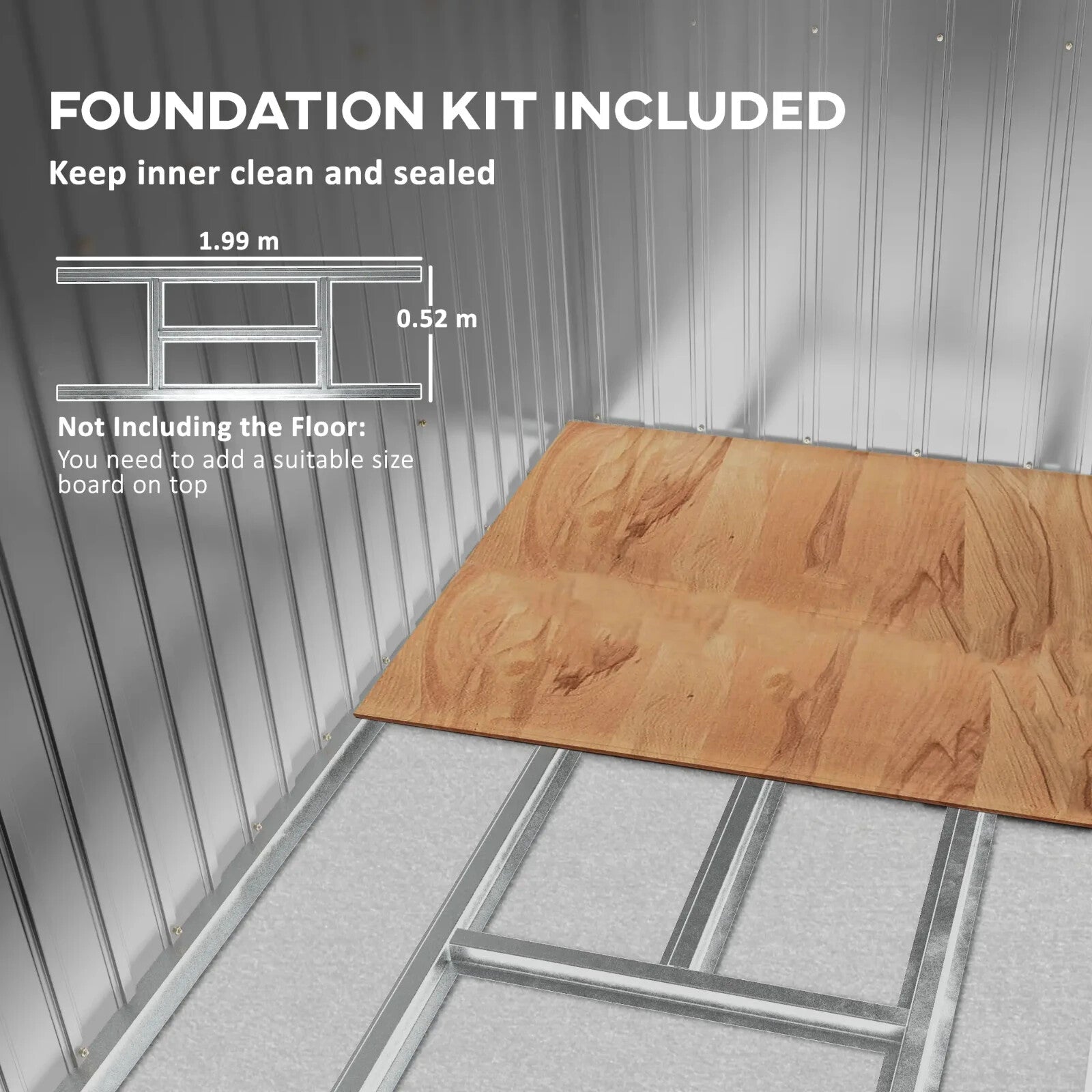 Metal Garden Storage Shed with Double Door 7 x 4ft Patio Tool Shed Outhouse Grey - Home and Garden Furniture Shop - rustic - furniture