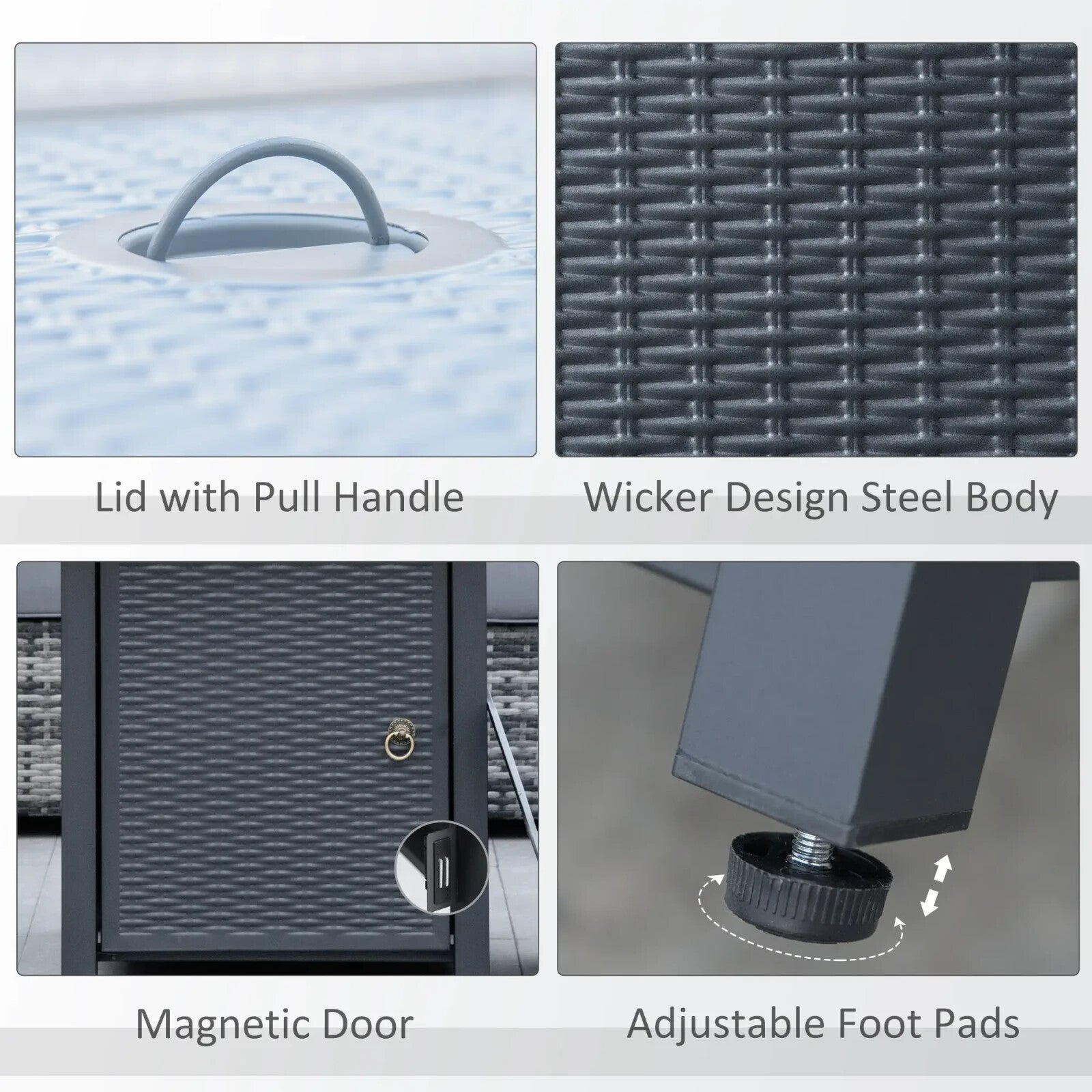 Metal Outdoor Fire Pit Table Garden Dining Table Gas Patio Heater Black Grey Set - Home and Garden Furniture Shop - rustic - furniture