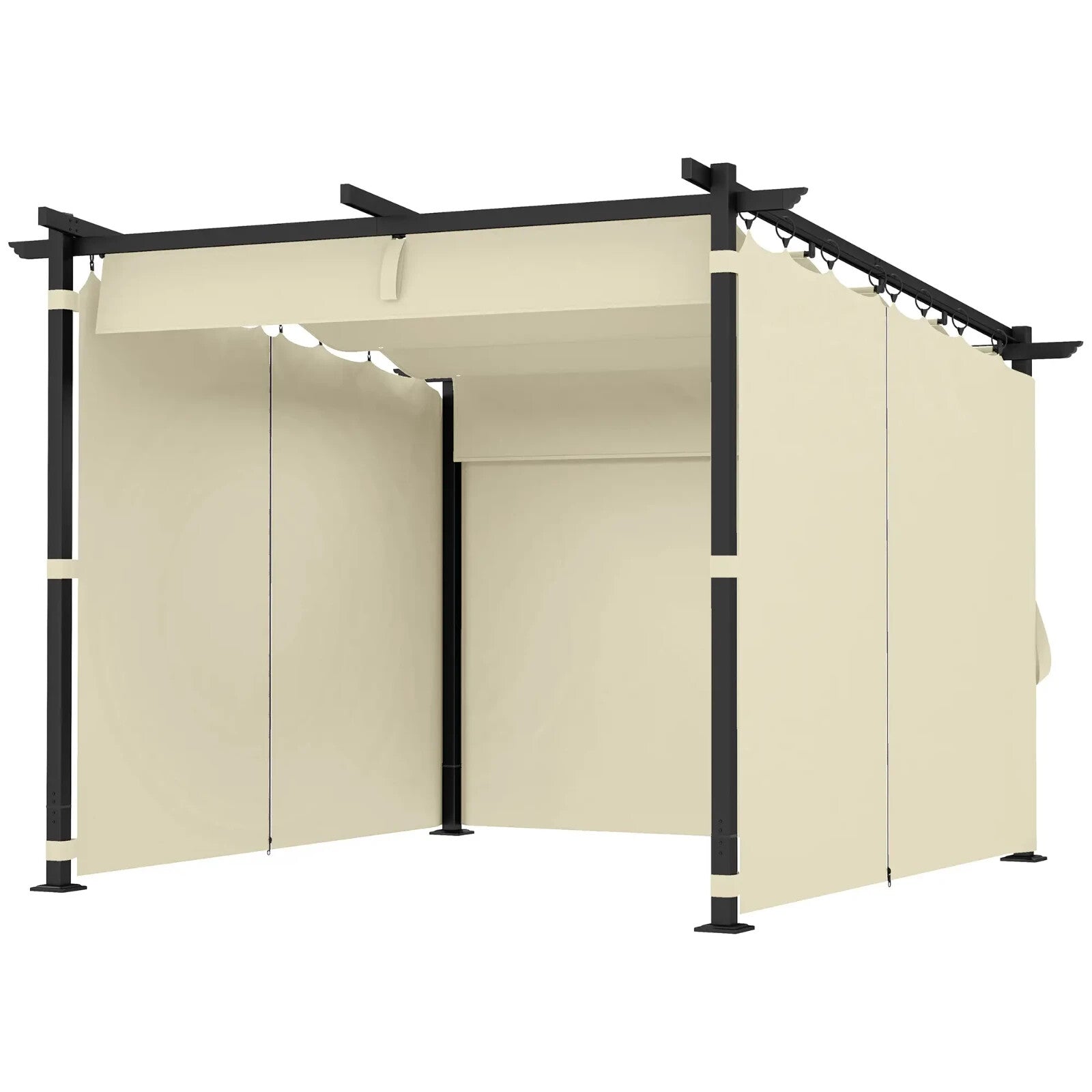 Metal Pergola 3 x 3 m Garden Gazebo Heavy Duty Frame Roof and Sidewall Sun Shade - Home and Garden Furniture Shop - rustic - furniture