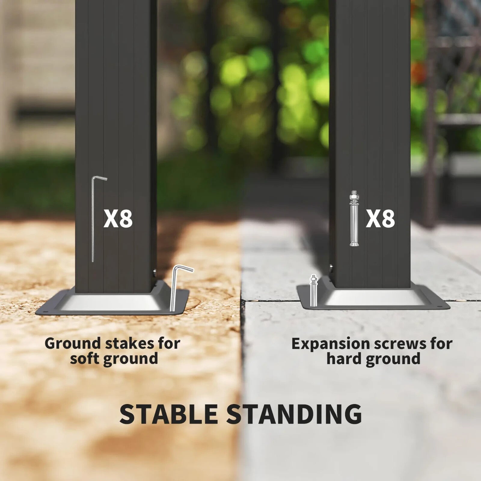 Metal Pergola Gazebo Garden Shelter Heavy Duty Aluminium Frame Patio Canopy 3m - Home and Garden Furniture Shop - rustic - furniture