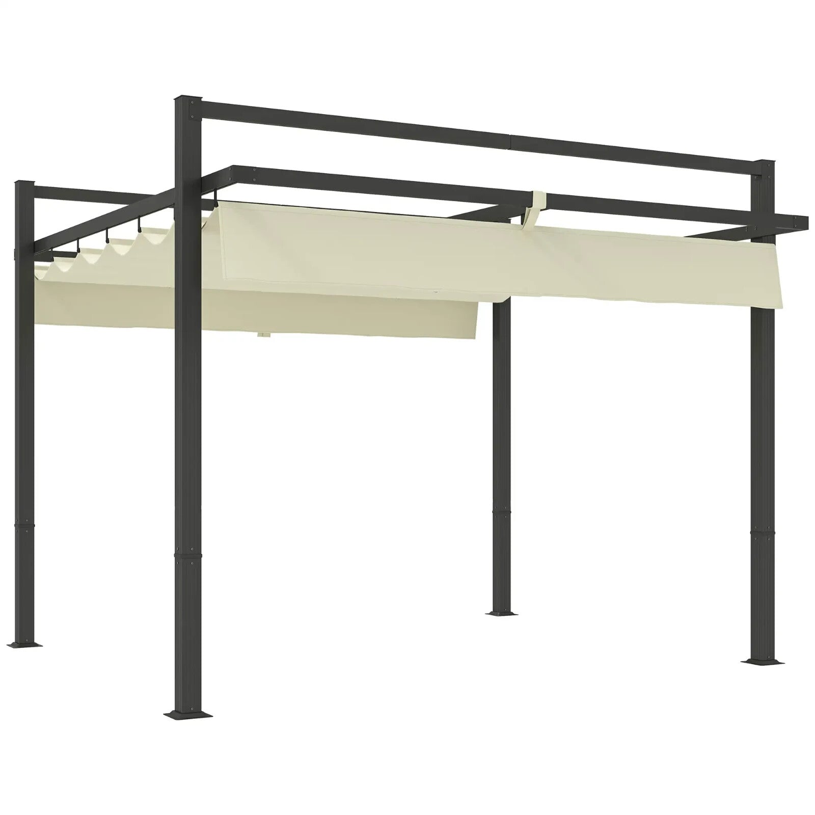 Metal Pergola Gazebo Garden Shelter Heavy Duty Aluminium Frame Patio Canopy 3m - Home and Garden Furniture Shop - rustic - furniture