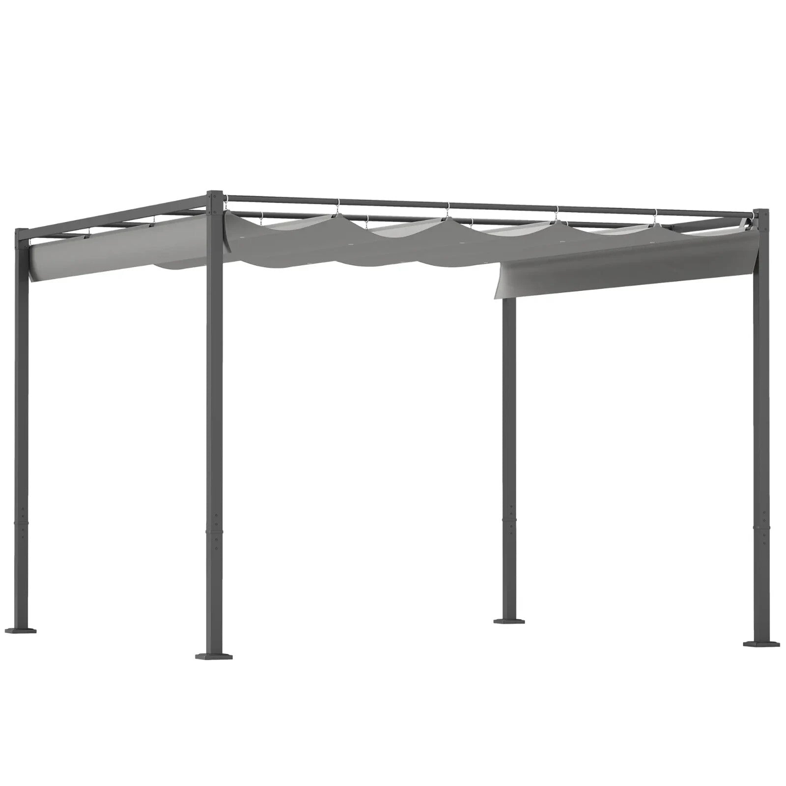 Metal Pergola with Retractable Roof 3 x 3m Grey Canopy Outdoor Garden Furniture - Home and Garden Furniture Shop - rustic - furniture
