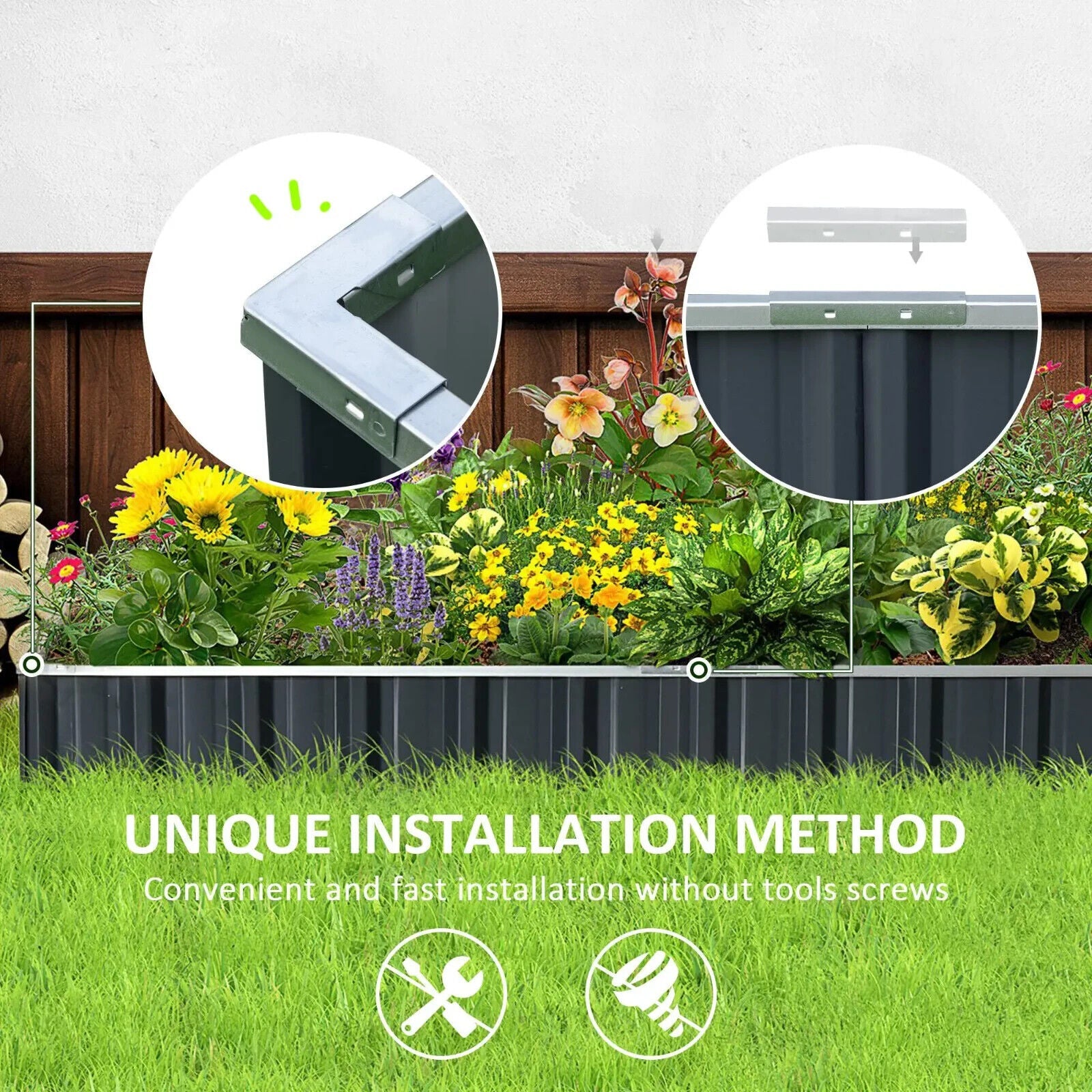 Metal Raised Garden Bed Large Steel Planter Box 258 x 90 x 30cm with Gloves - Home and Garden Furniture Shop - #rustic - furniture#