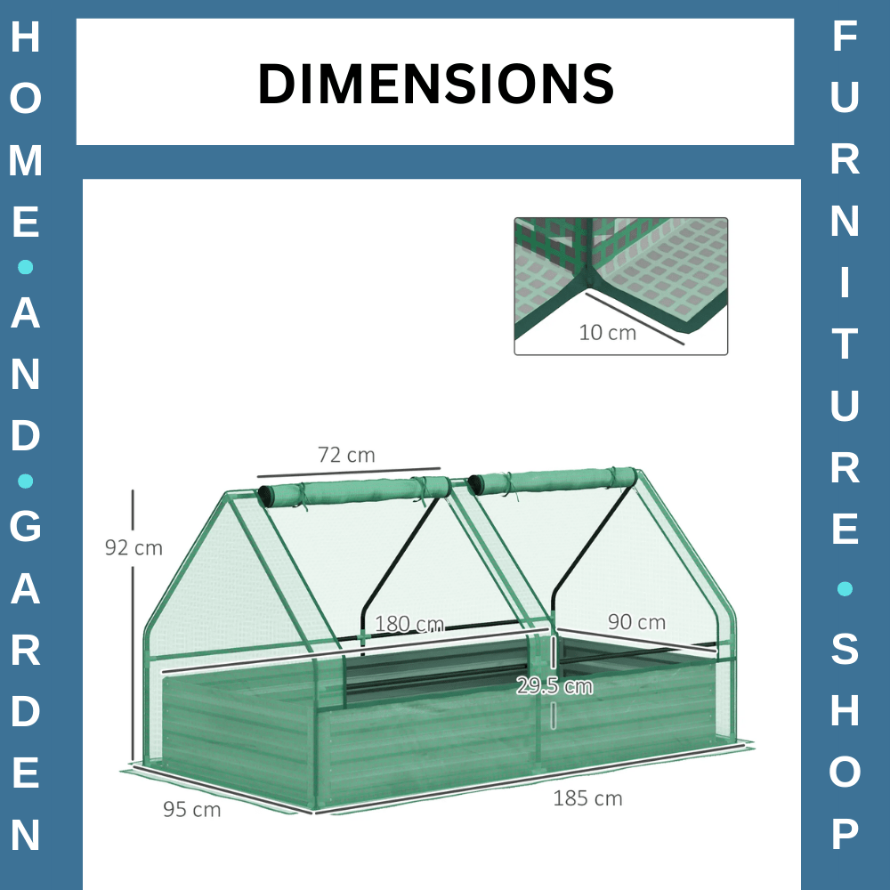 Metal Raised Garden Bed with Cover Greenhouse Planter Box for Herbs Vegetables - Home and Garden Furniture Shop - rustic - furniture