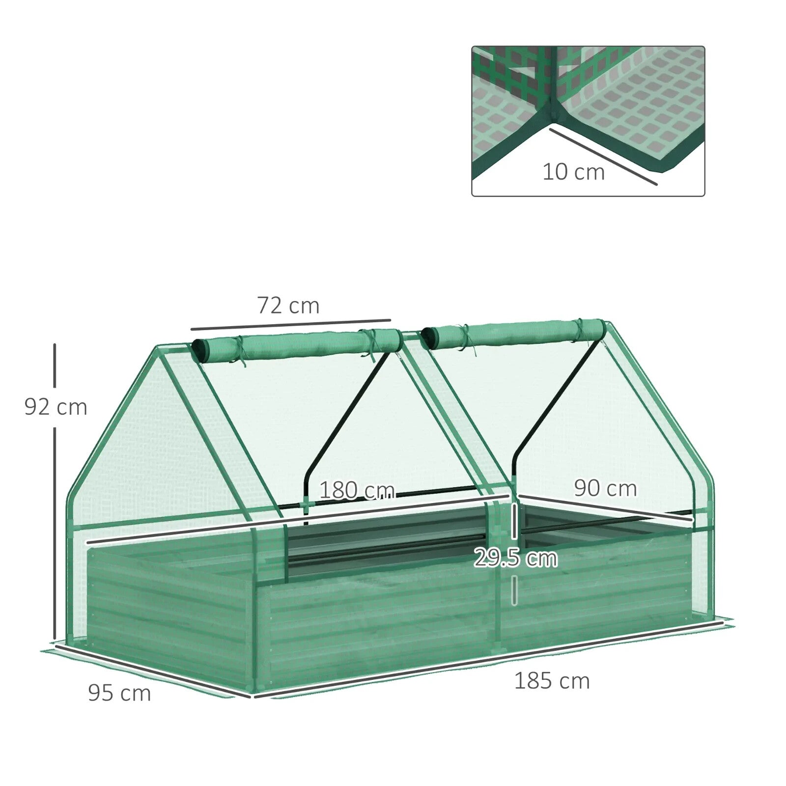 Metal Raised Garden Bed with Cover Greenhouse Planter Box for Herbs Vegetables - Home and Garden Furniture Shop - rustic - furniture