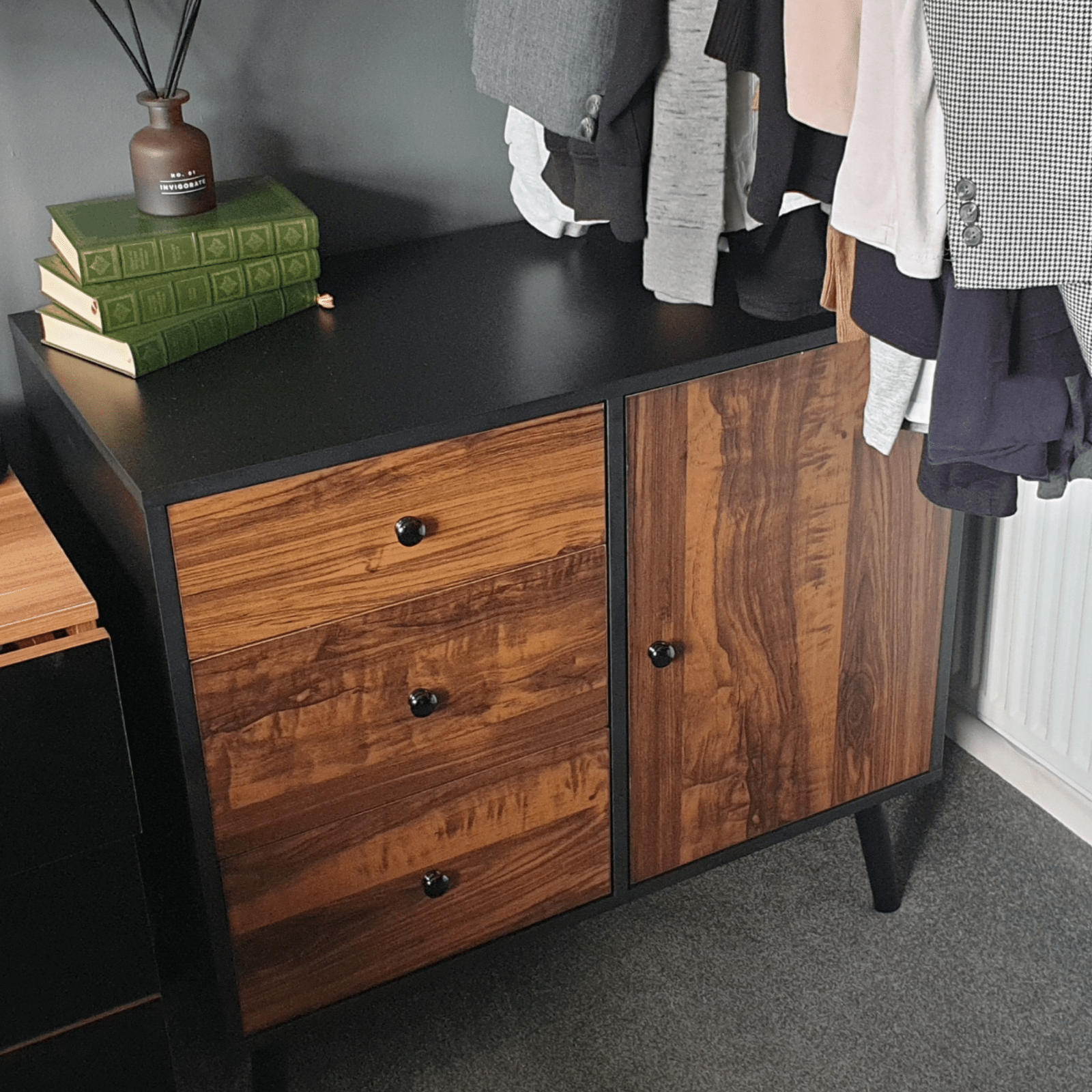 Mid Century Lounge Storage Cabinet Spacious Modern Sideboard 3 Drawers Cupboard - Home and Garden Furniture Shop - #rustic - furniture#