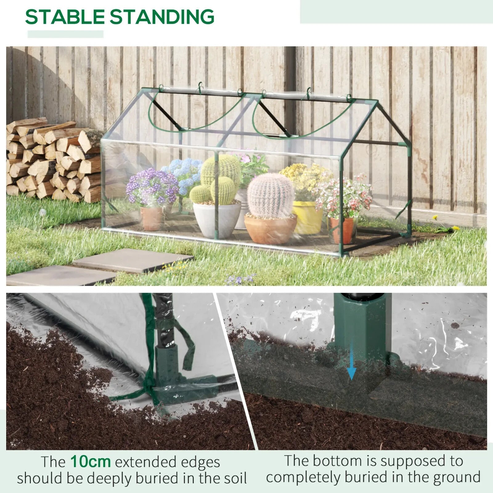 Mini Greenhouse Portable Garden Planter with Zipper 120x60x60 for Flowers Veg - Home and Garden Furniture Shop - rustic - furniture