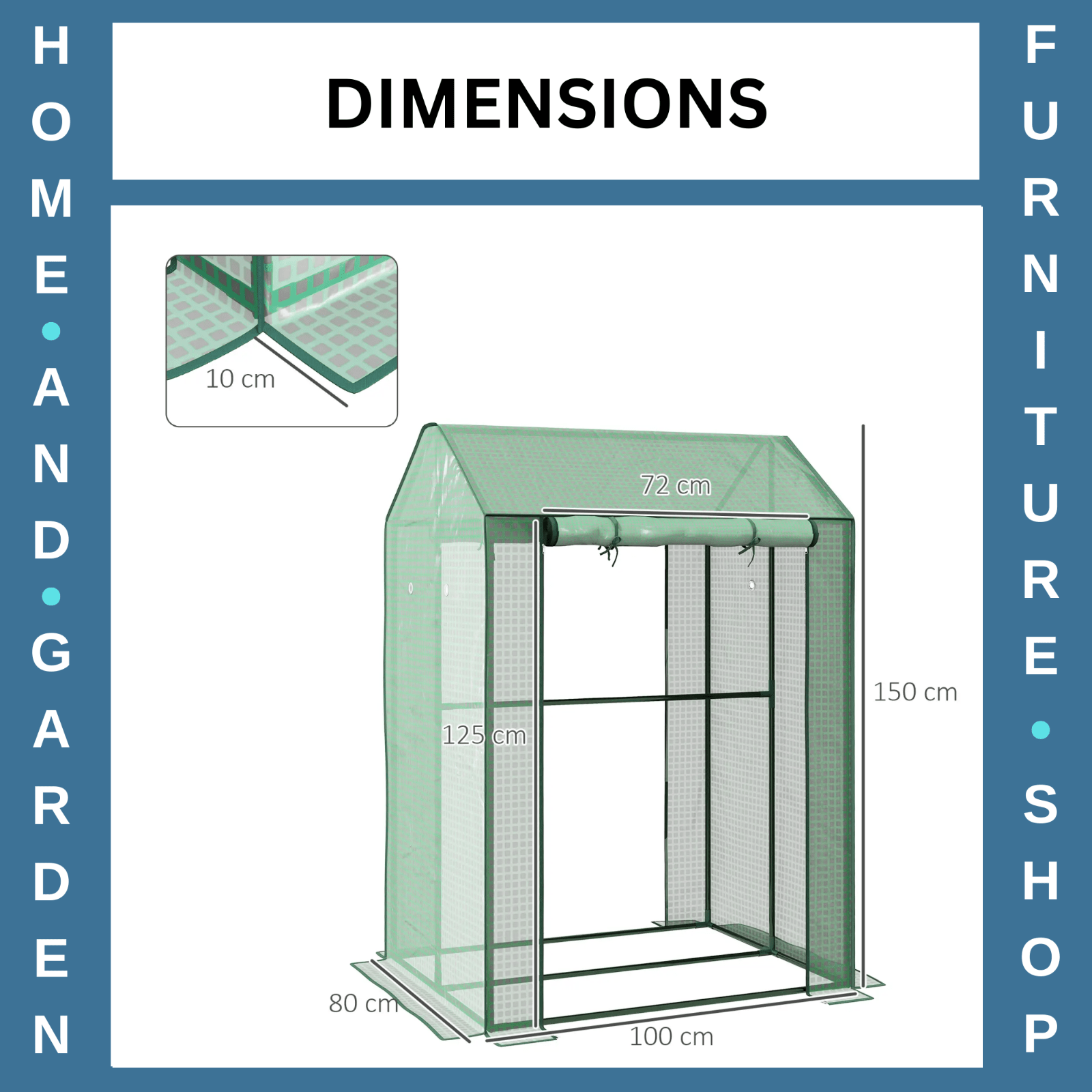Mini Greenhouse UV - Resistant Cover with 2 - Roll Up Doors & Vent Holes Green - Home and Garden Furniture Shop - #rustic - furniture#