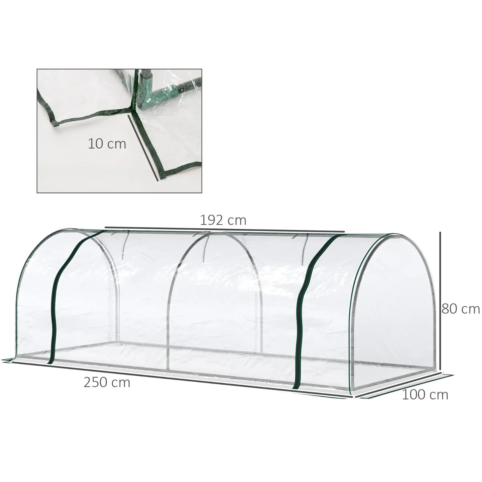 Mini Polytunnel Greenhouse Portable Water Resistant w/ Zipped Doors Transparent - Home and Garden Furniture Shop - rustic - furniture