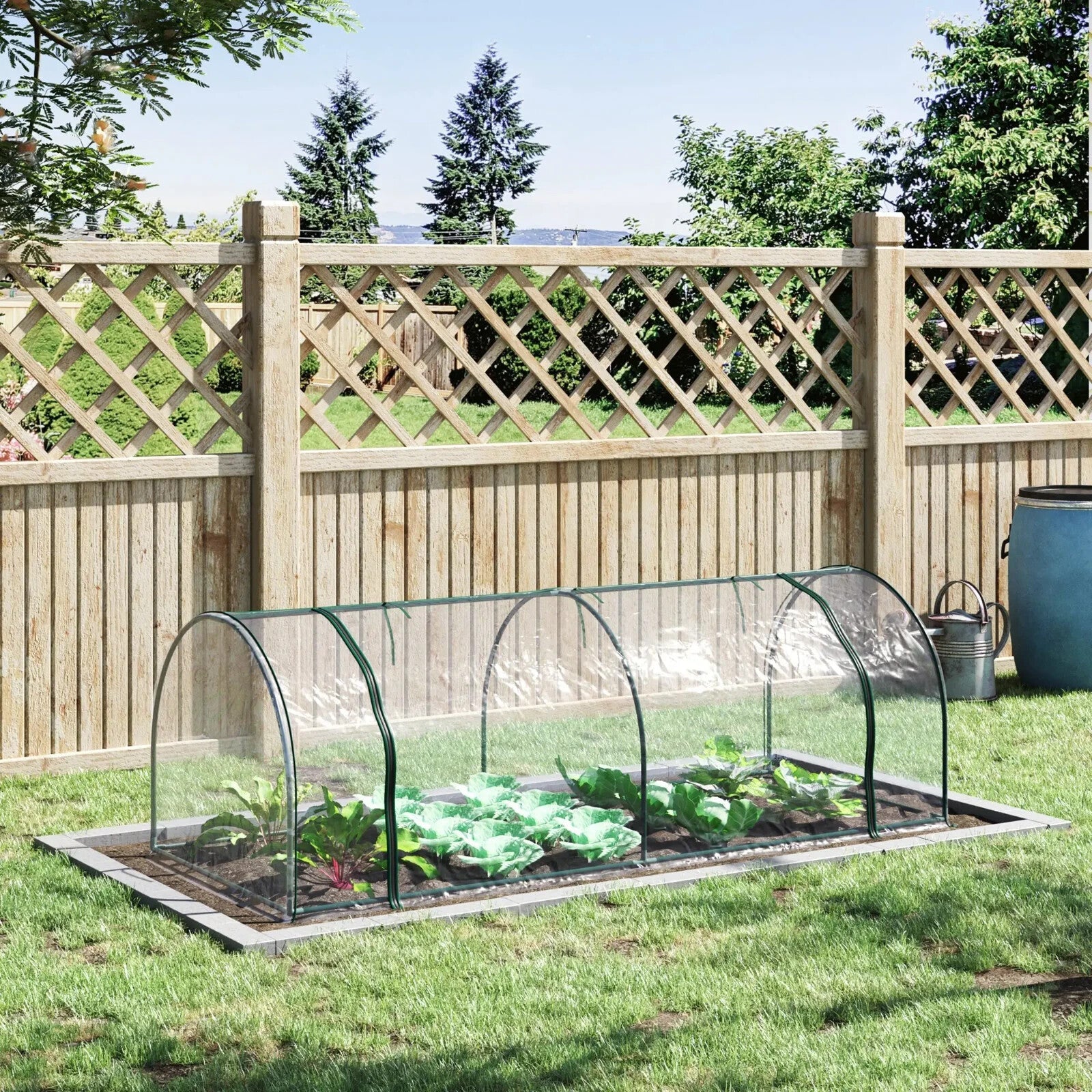 Mini Polytunnel Greenhouse Portable Water Resistant w/ Zipped Doors Transparent - Home and Garden Furniture Shop - rustic - furniture