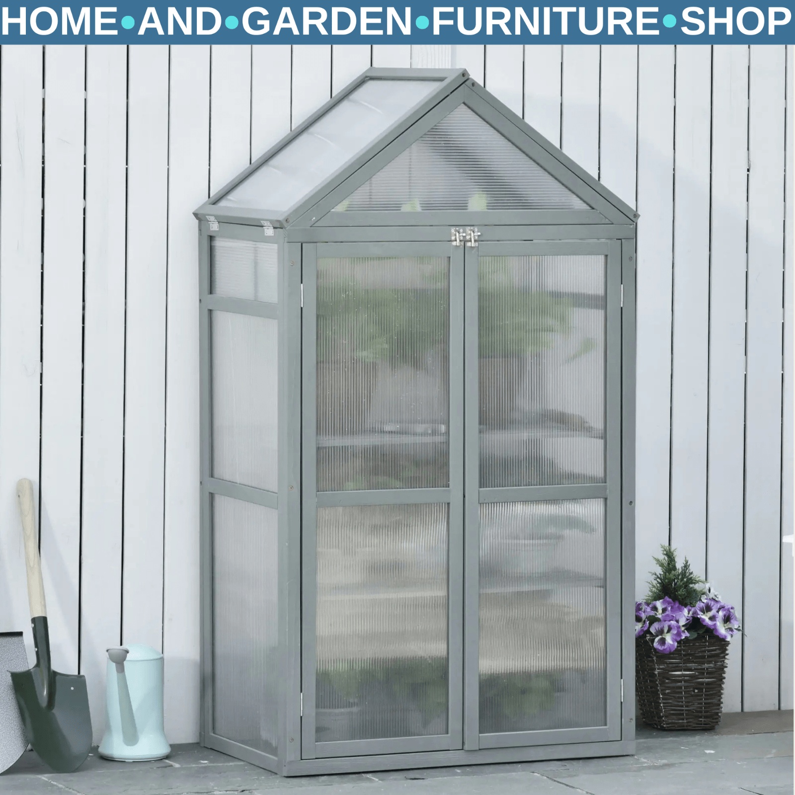 Mini Wooden Greenhouse Grow House for Plants with PC Board 80x47x138cm Outdoor - Home and Garden Furniture Shop - rustic - furniture