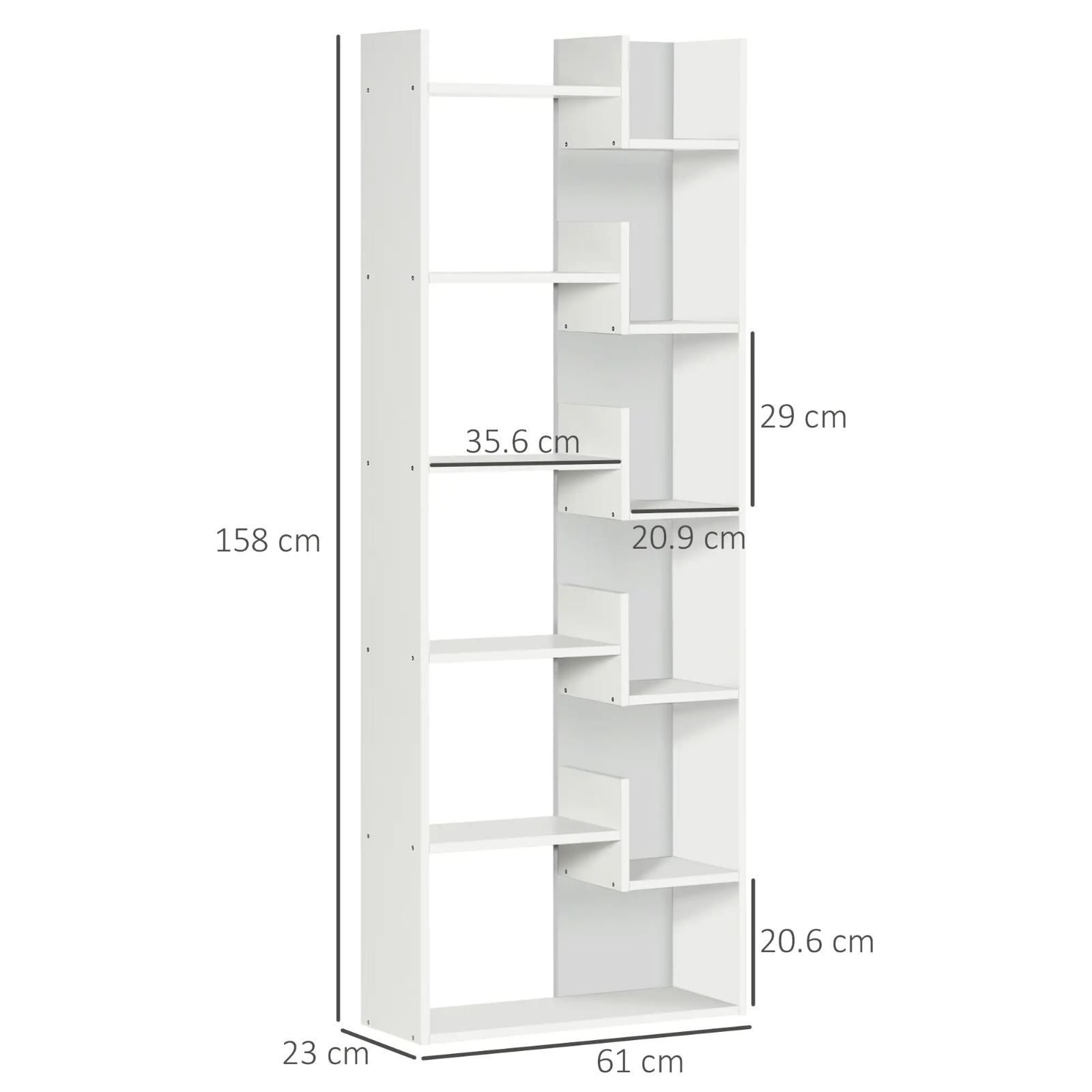 Modern Bookcase White 6 Tier Bookshelf Display Stand Unit with 11 Open Shelves - Home and Garden Furniture Shop - #rustic - furniture#