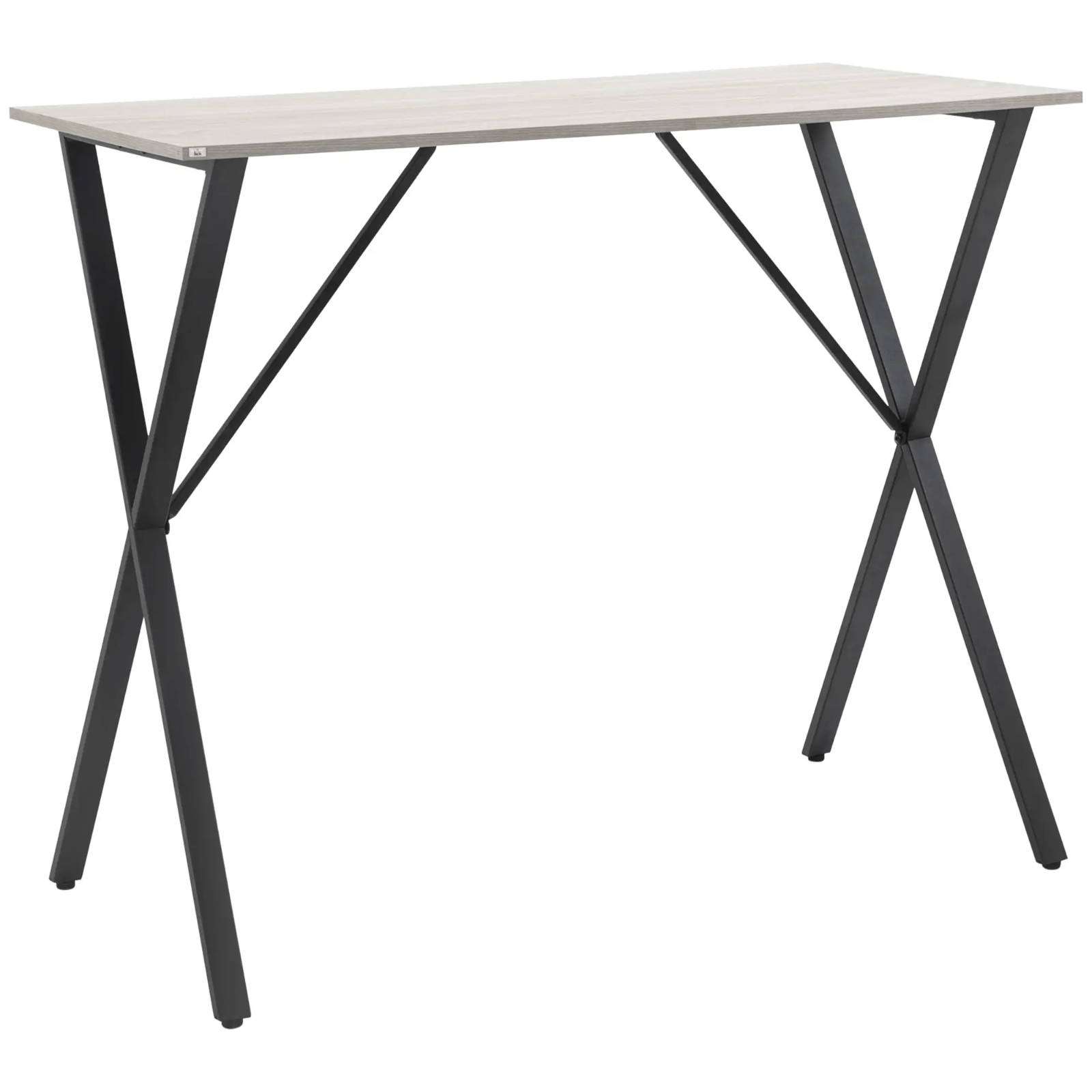 Modern Breakfast Bar Table Steel Legs Kitchen Dining Bar Table White Wood Effect