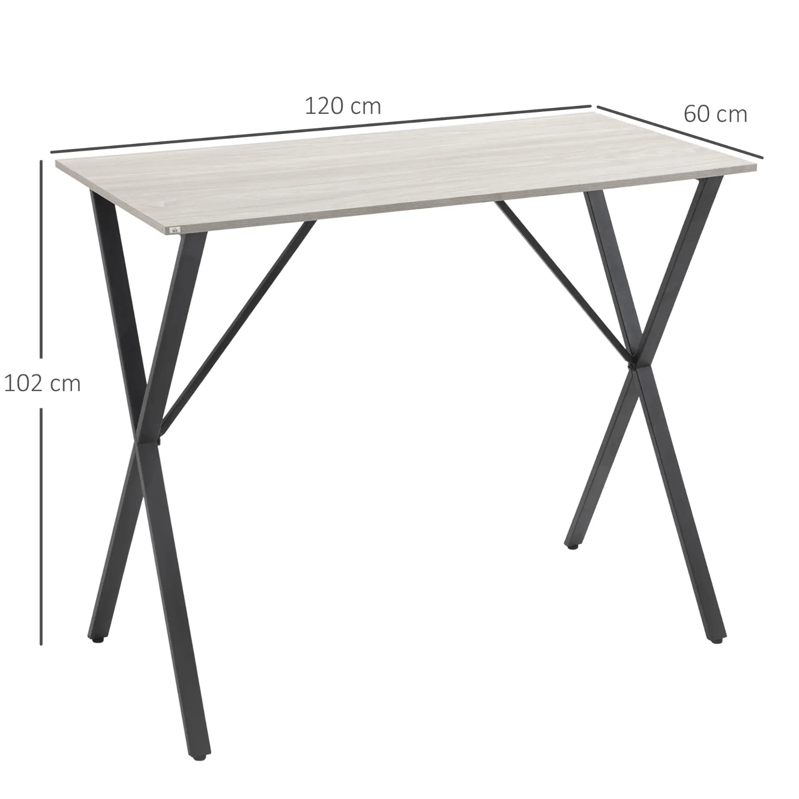 Modern Breakfast Bar Table Steel Legs Kitchen Dining Bar Table White Wood Effect