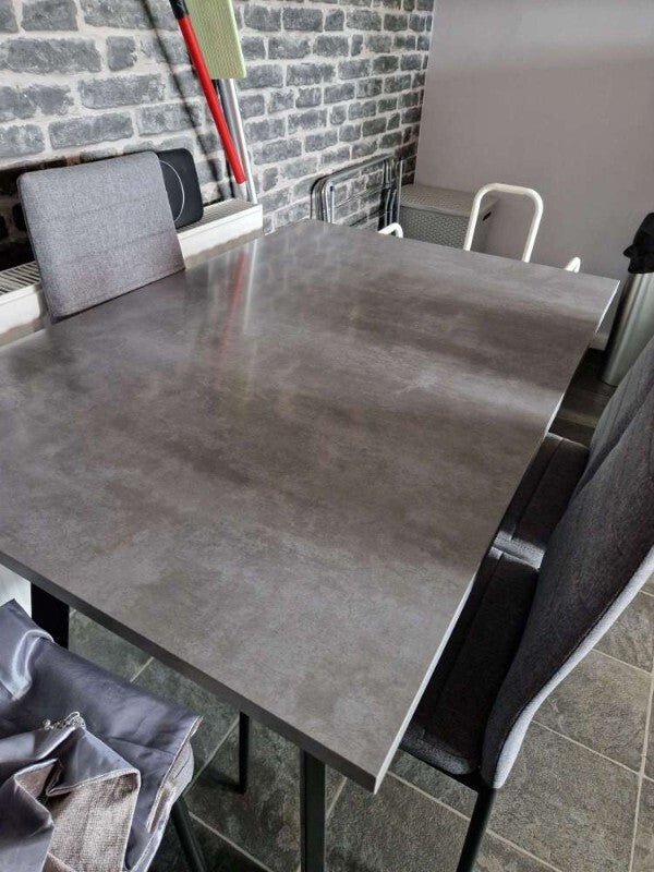 Modern Grey Dining Room Table Metal Legs Strong Leg Kitchen Breakfast Table Desk - Home and Garden Furniture Shop - rustic - furniture
